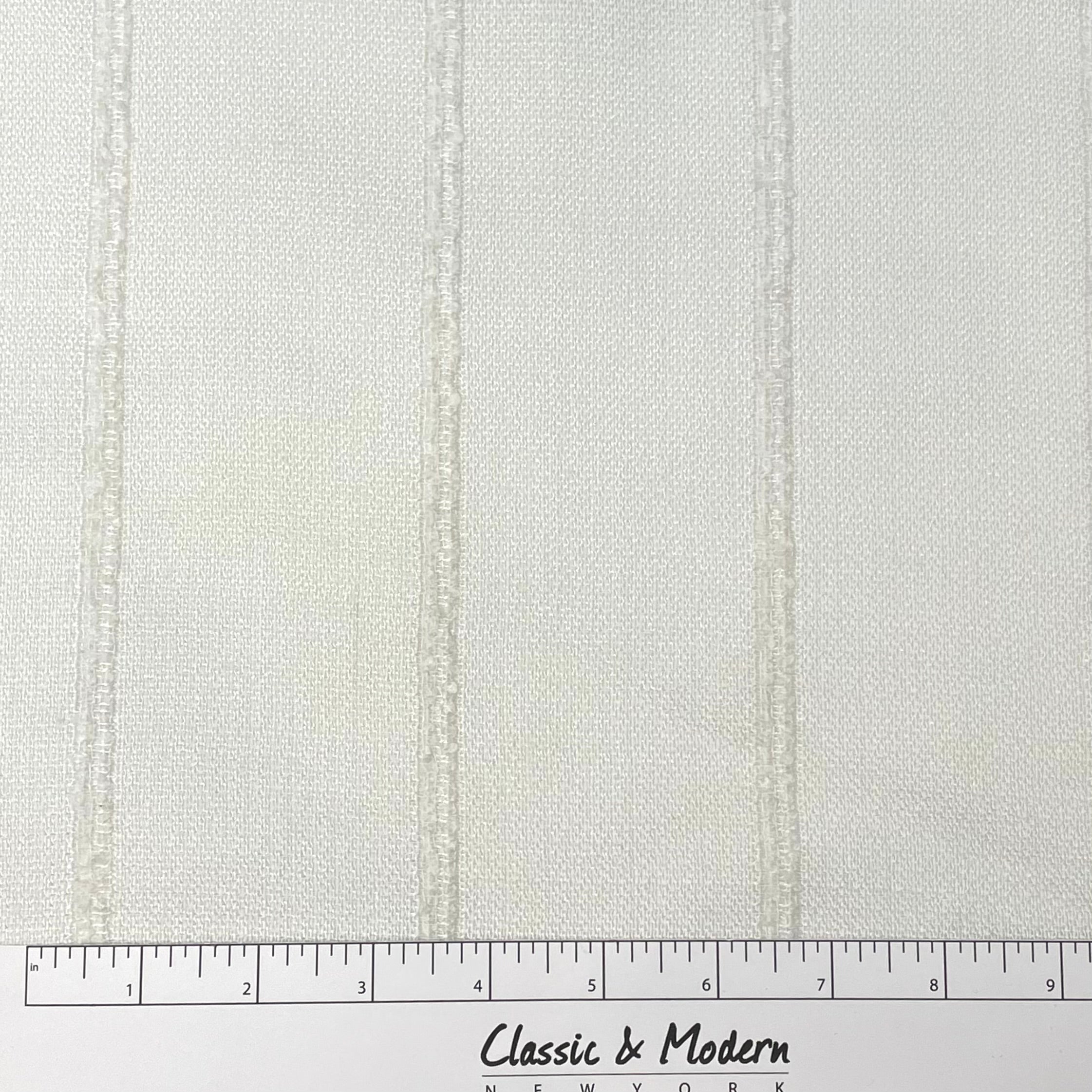 Stripe Embroidery Blend Linen Fabric / 118" Wide / CL1060