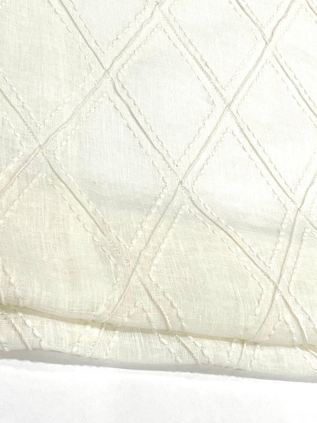 Embroidery Geometric Blend Linen Sheer Flat Roman Shade, Window treatment/CL1078