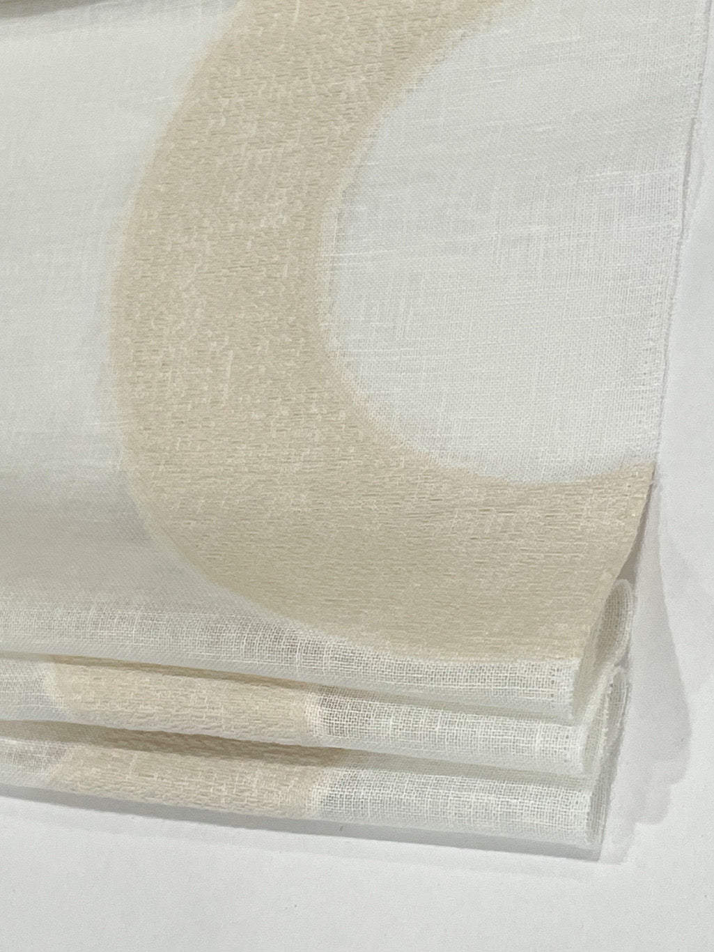 Circle Embroidery Geometric Linen Flat Roman Shade / CL1139