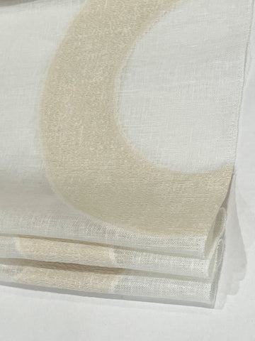 Circle Embroidery Geometric Linen Flat Roman Shade / CL1139