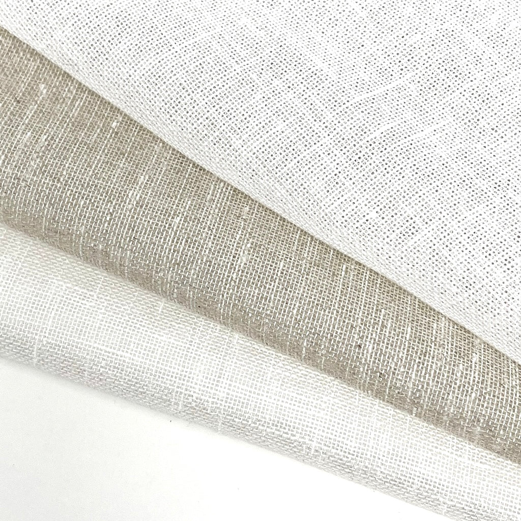 Textured Poly Sheer Linen Fabric / 57