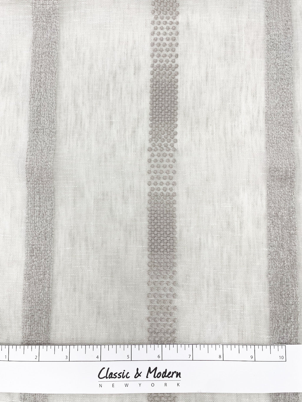 Dot and Texture Stripe Embroidery Blend Sheer Linen Fabric / 118" Width / CL1118