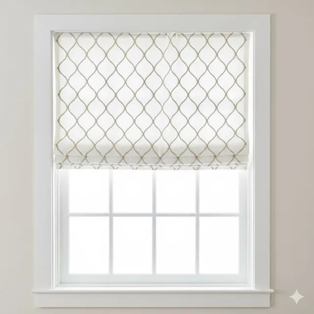 Modern Embroidered Geometric Trellis Fabric By The Yard | 54" Width | CL1160