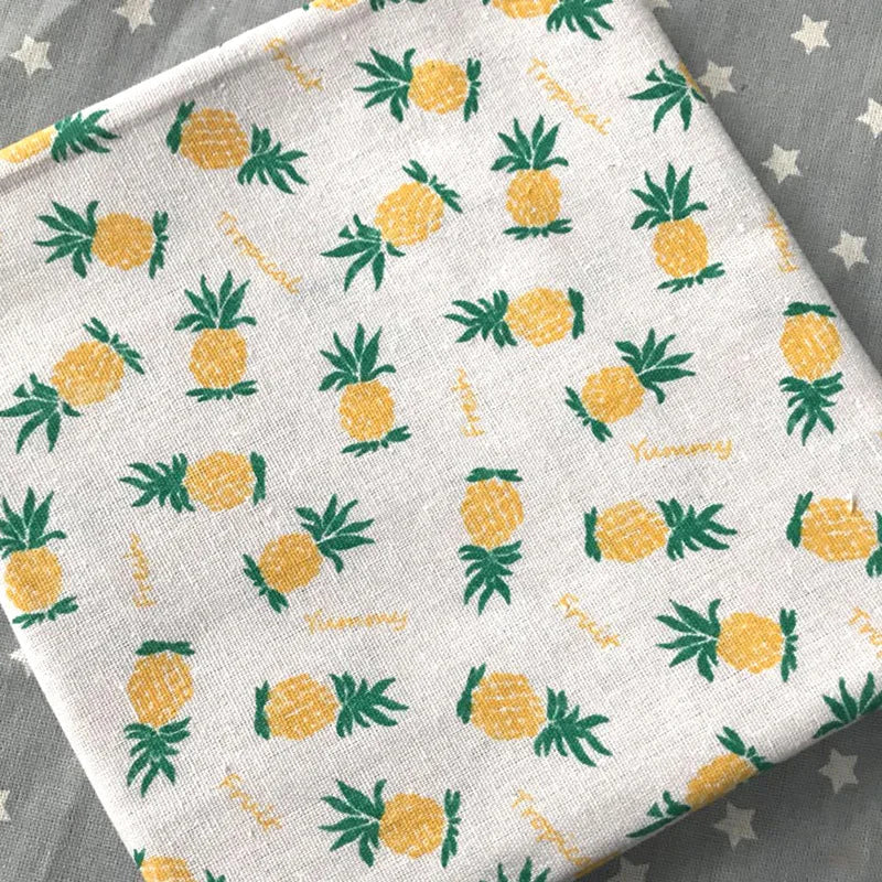 Premium Printed Linen Cotton Blend Fabrics for Sewing, Embroidery, and Home Decor, CA1002