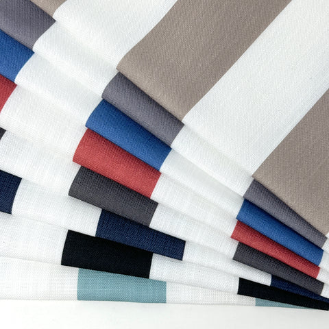 2" Stripe Faux Linen Fabric By The Yard / 57" Width / CL1092