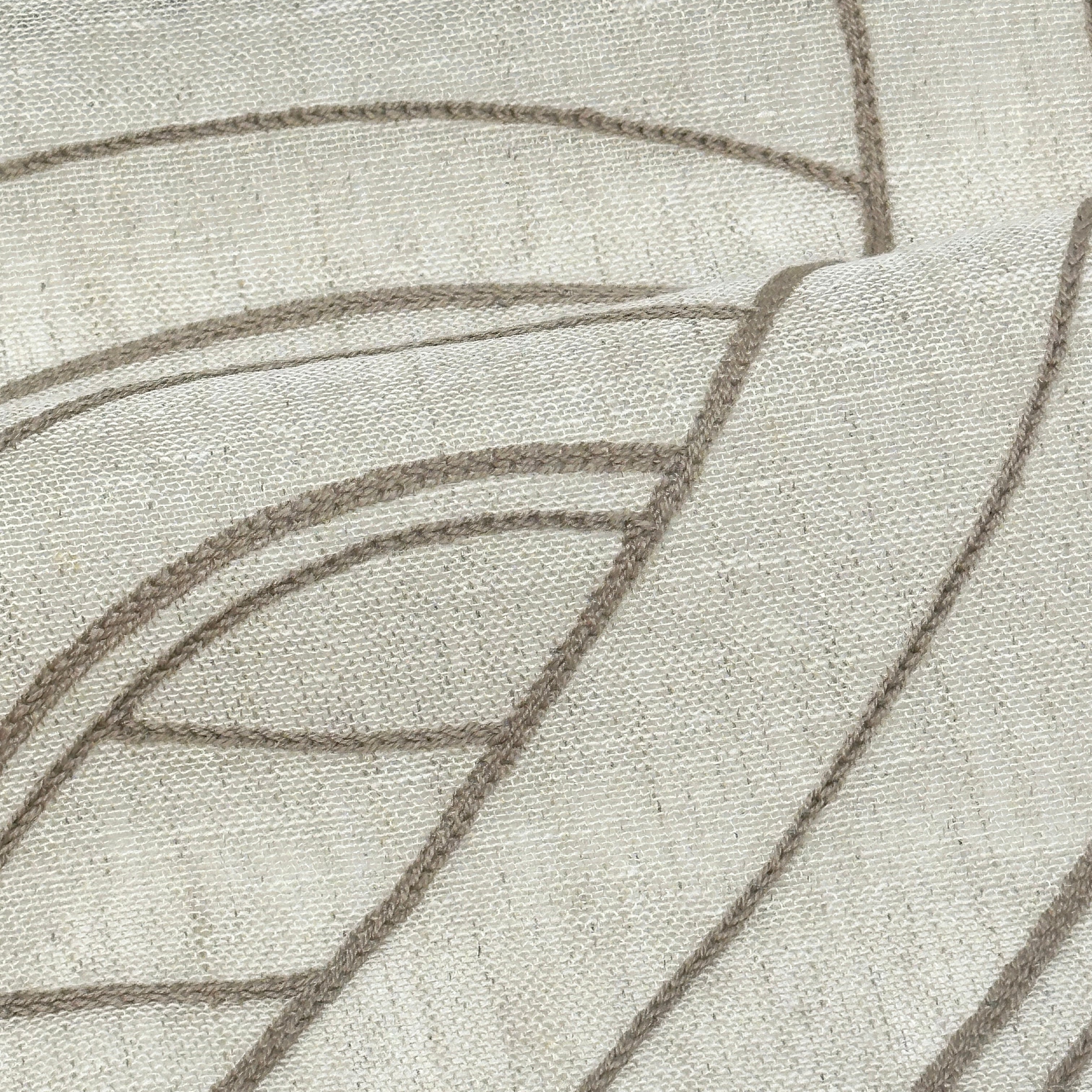 Wave Embroidery Geometric Blend Linen Sheer Fabric by the Yard / 54" Width / CL1136