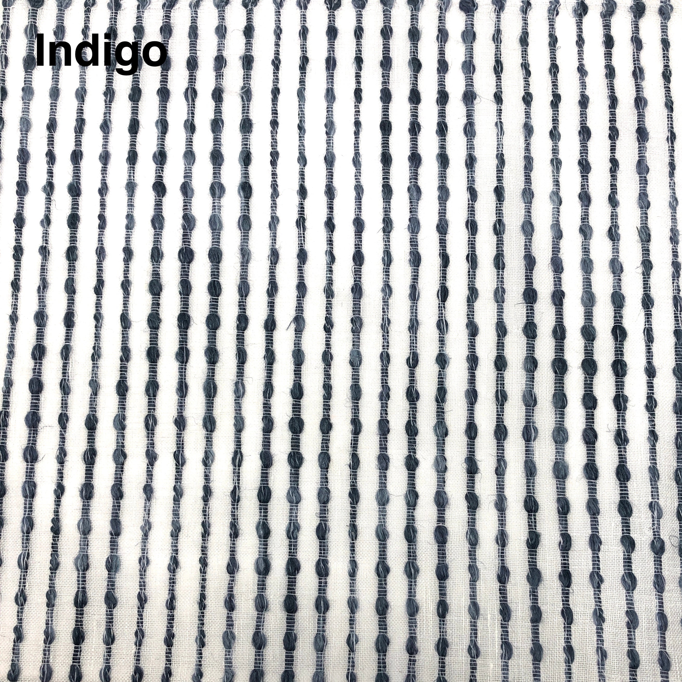 Embroidered Stripe Sheer Blend Linen Fabric by the Yard / 118" Width / CL1032