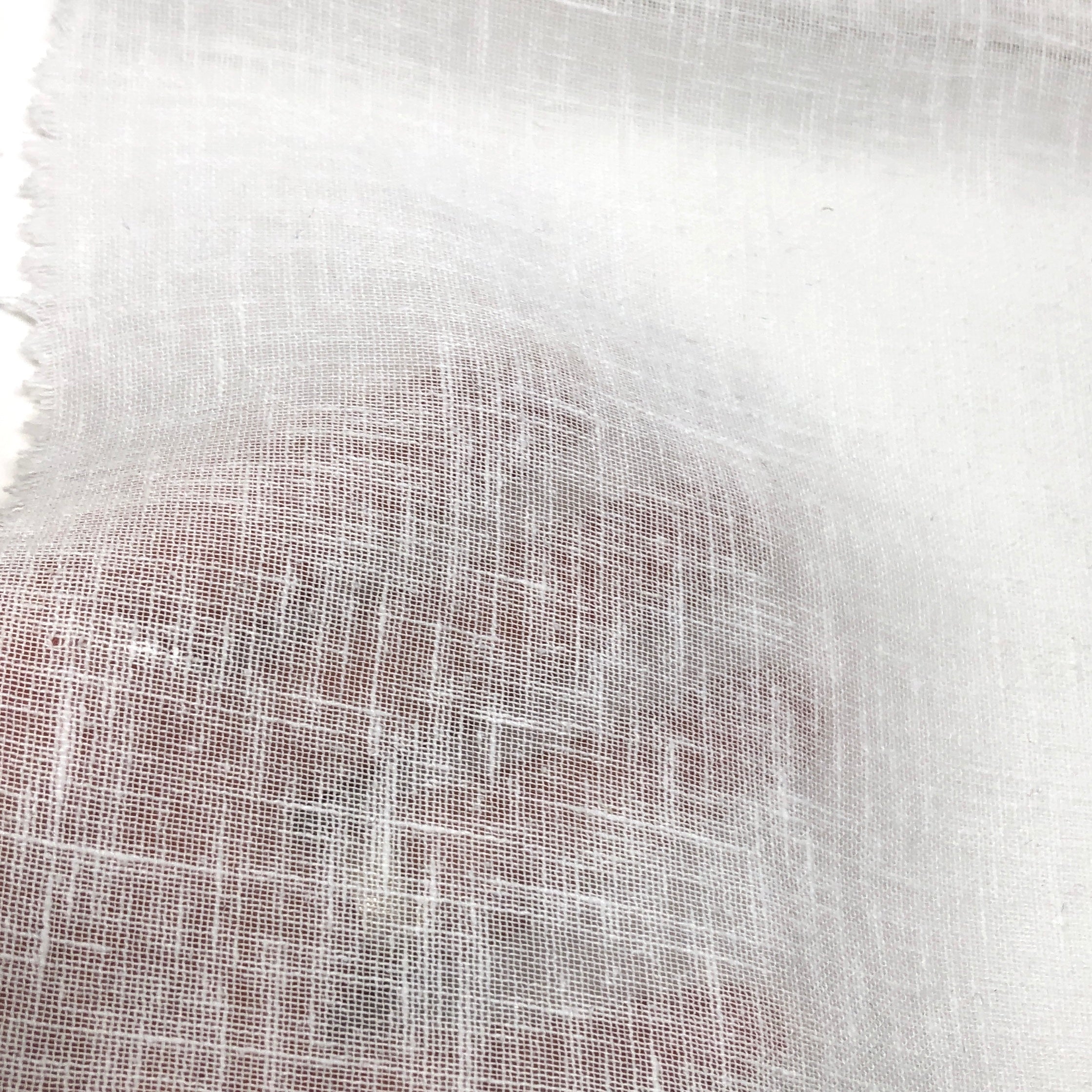 Contemporary White Linen Blend Sheer Flat Roman shade / CL1034