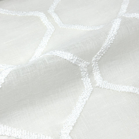 Embroidery Modern Geometric Blend Sheer Linen Fabric By The Yard / 54" Width / CL1133