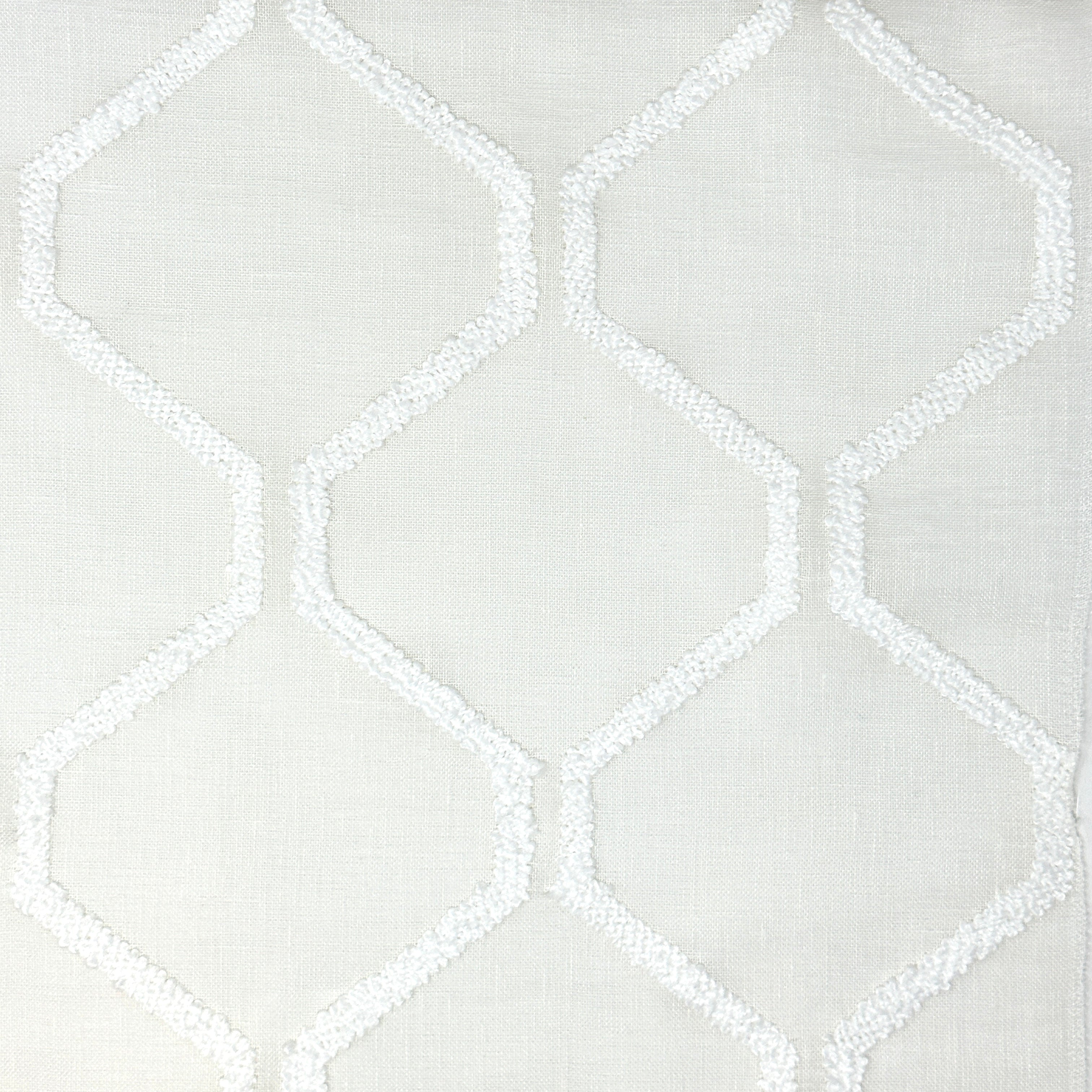 Embroidery Modern Geometric Blend Sheer Linen Fabric By The Yard / 54" Width / CL1133