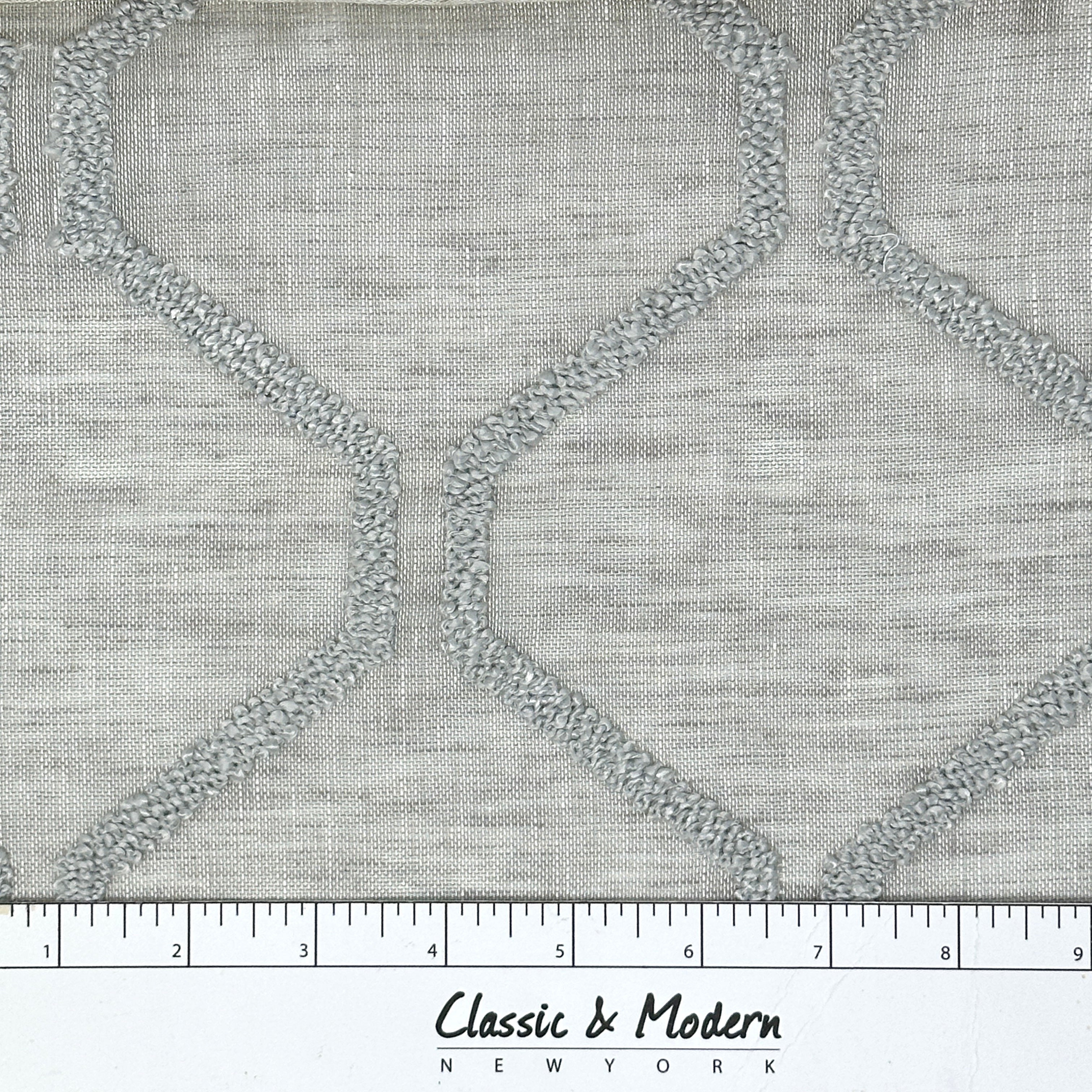 Embroidery Modern Geometric Blend Sheer Linen Fabric By The Yard / 54" Width / CL1133