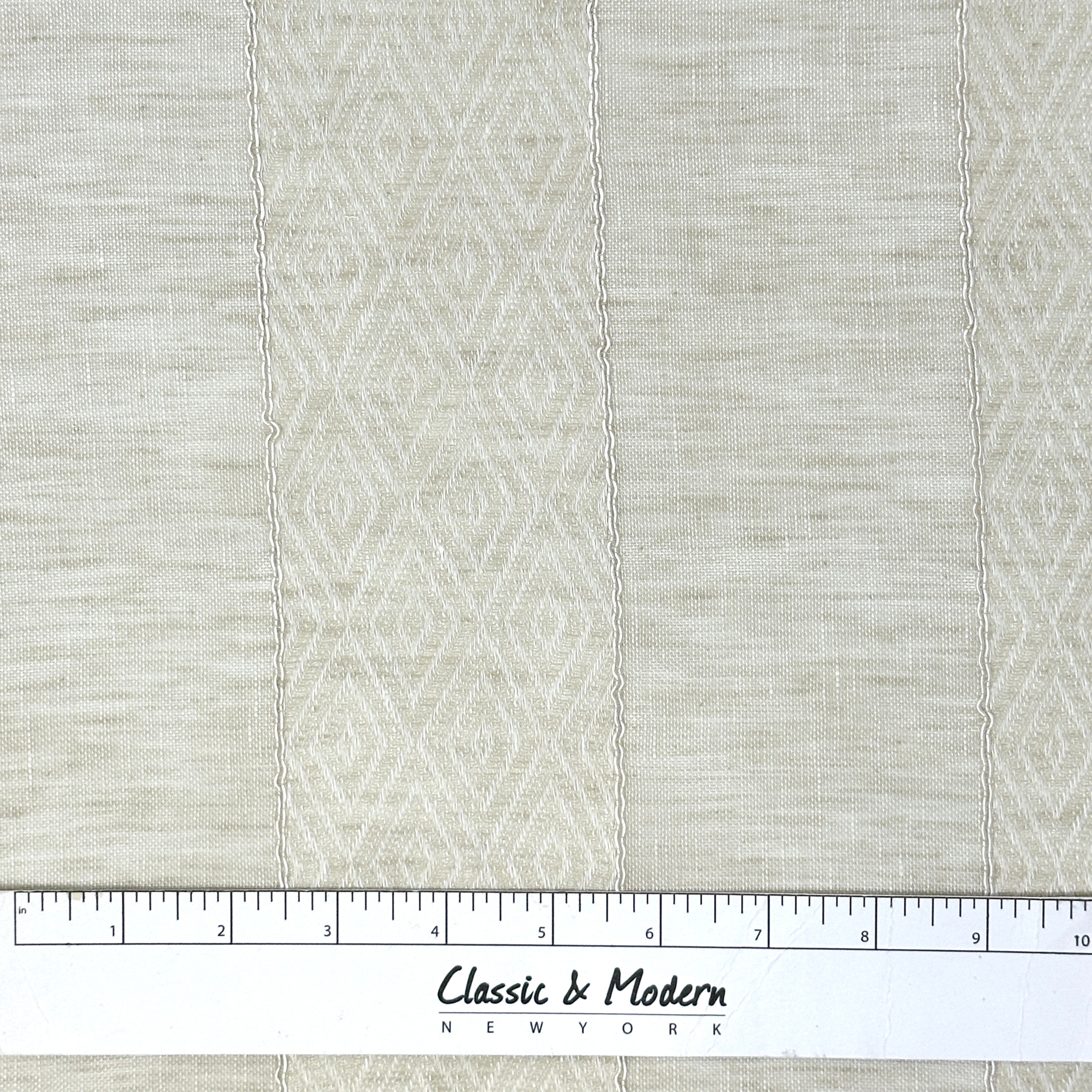 Geo Striped Blend Linen Sheer Fabric By The Yard/CL1138