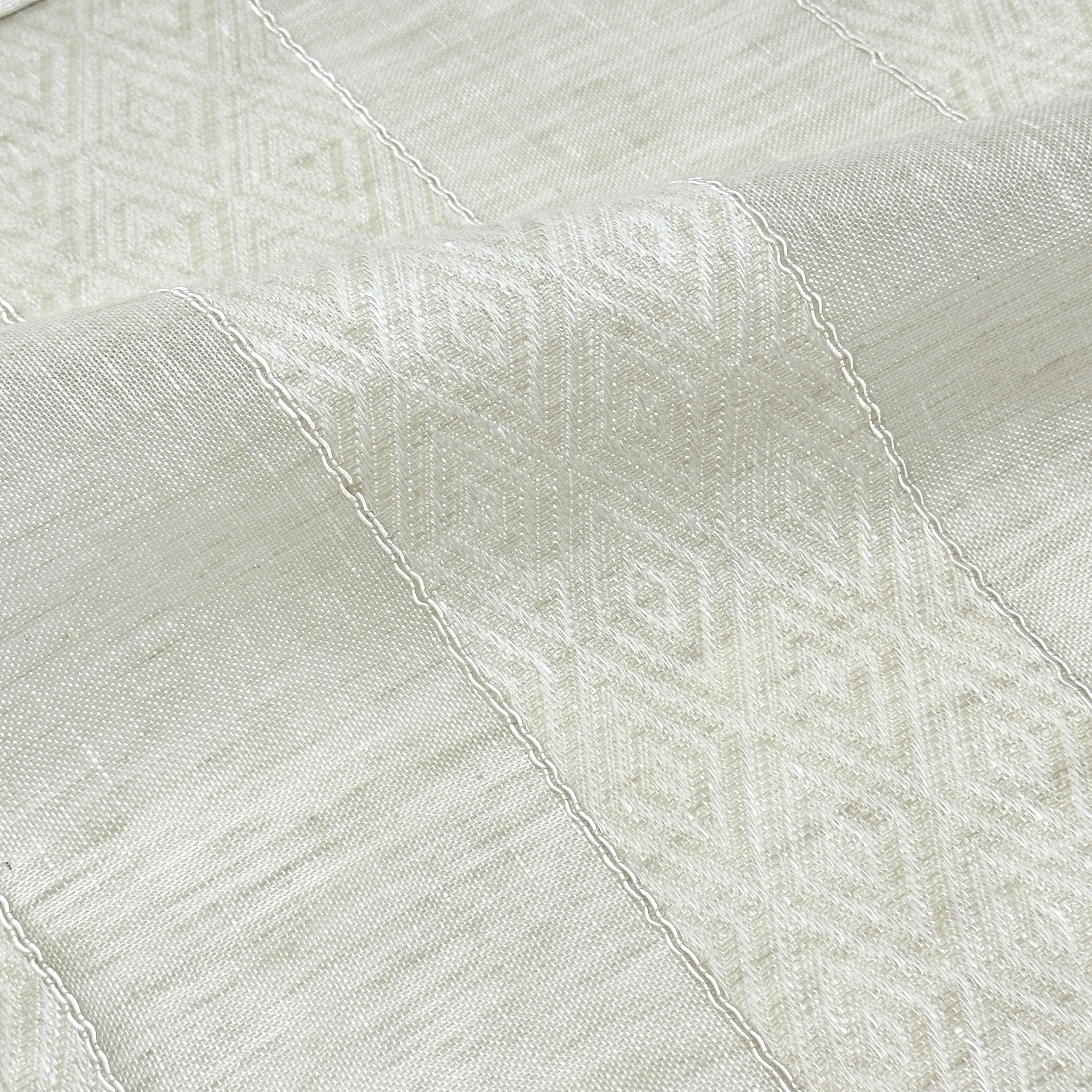 Geo Striped Blend Linen Sheer Fabric By The Yard/CL1138
