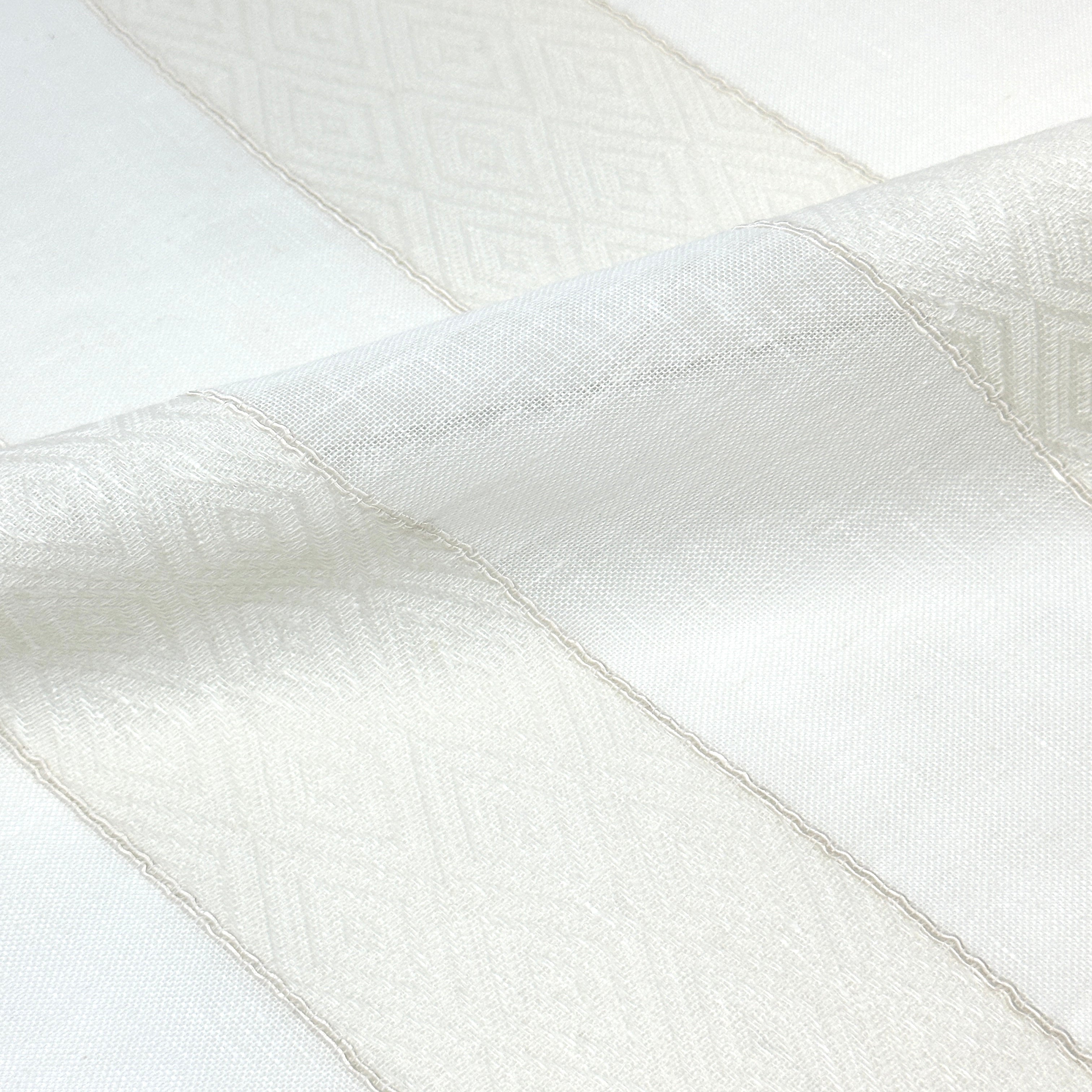 Geo Striped Blend Linen Sheer Fabric By The Yard/CL1138