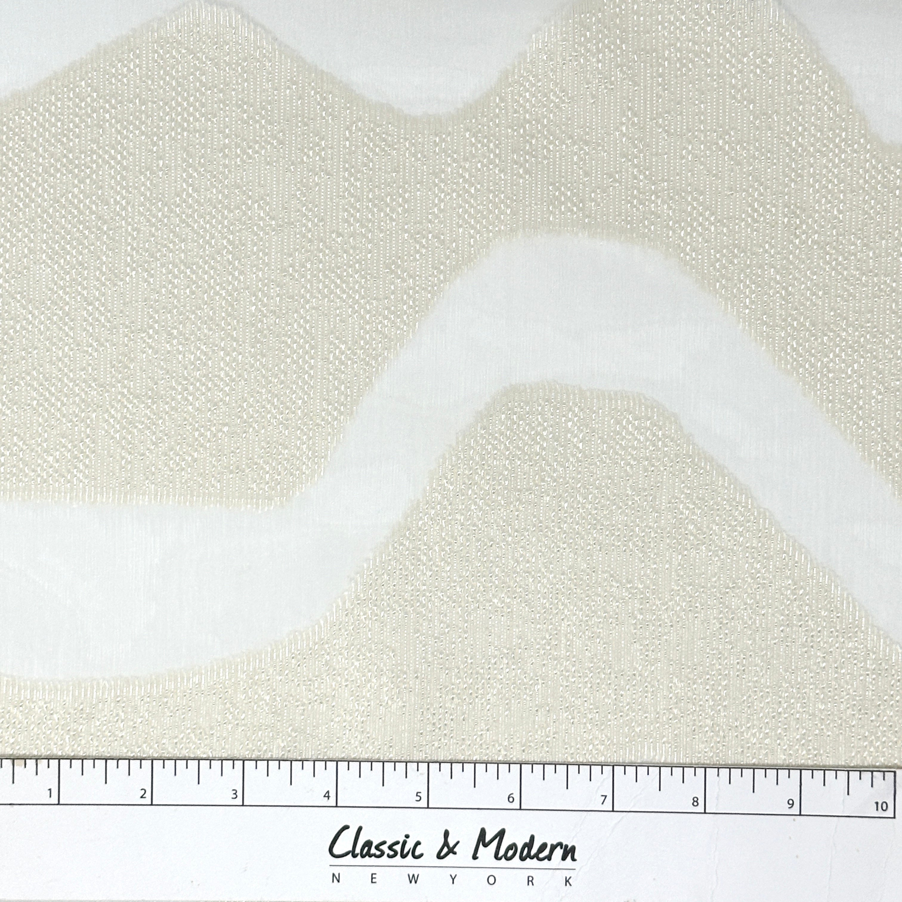 Irregular Wave Geometric Faux linen Fabric By The Yard / 118" Width / CL1135