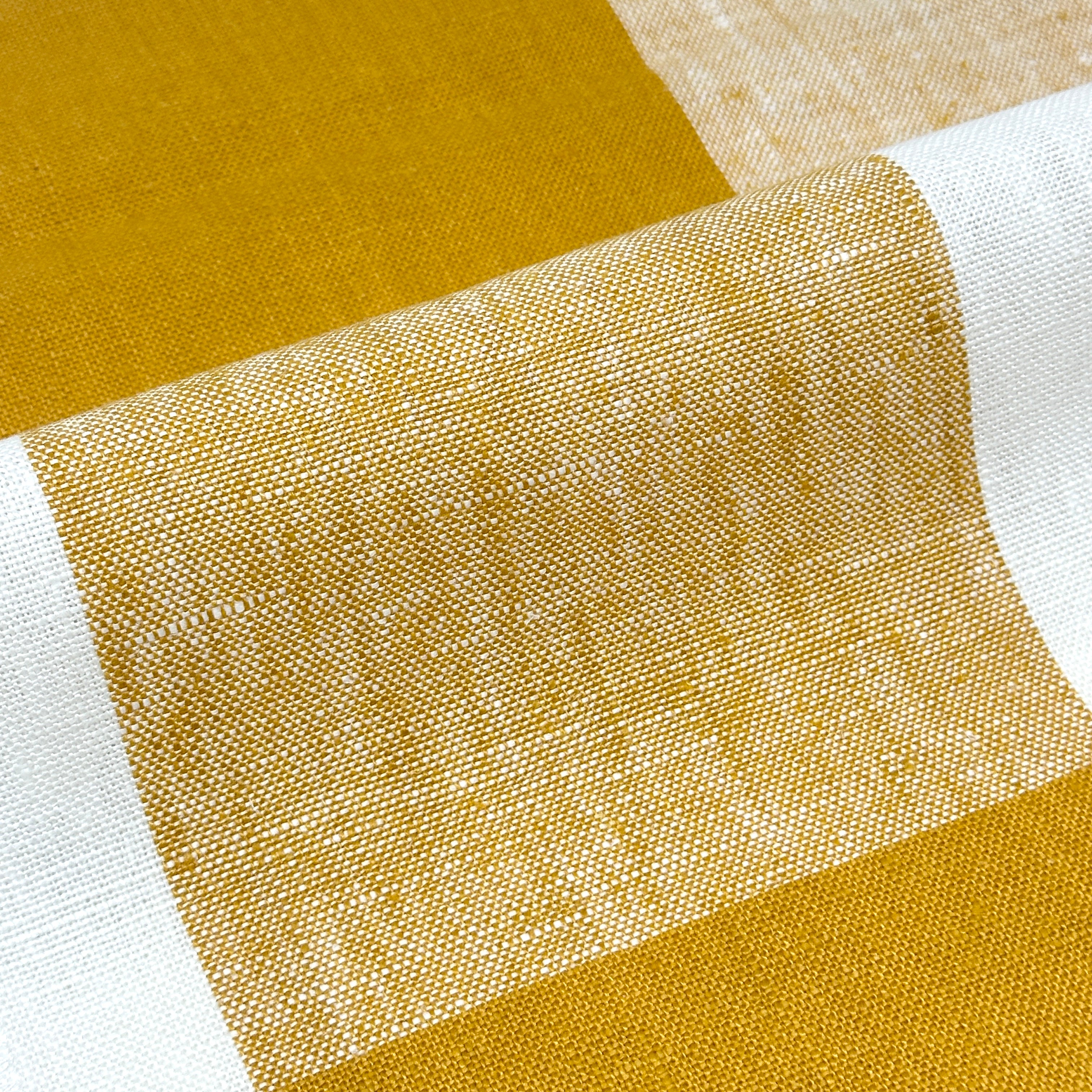 Checkered Square Multi Color 100% Linen Fabric by the Yard / 54" Width / CL1125