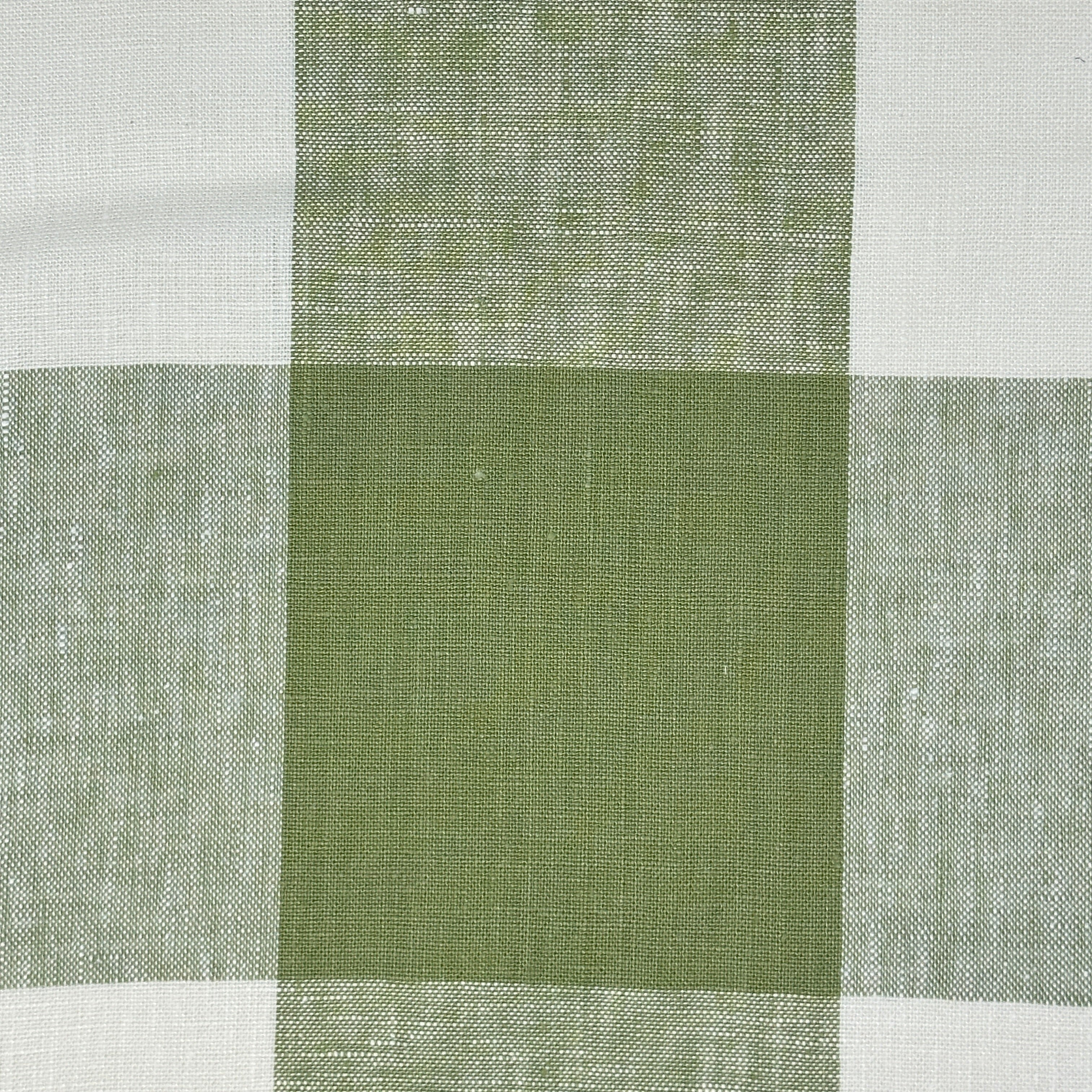 Checkered Square Multi Color 100% Linen Fabric by the Yard / 54" Width / CL1125