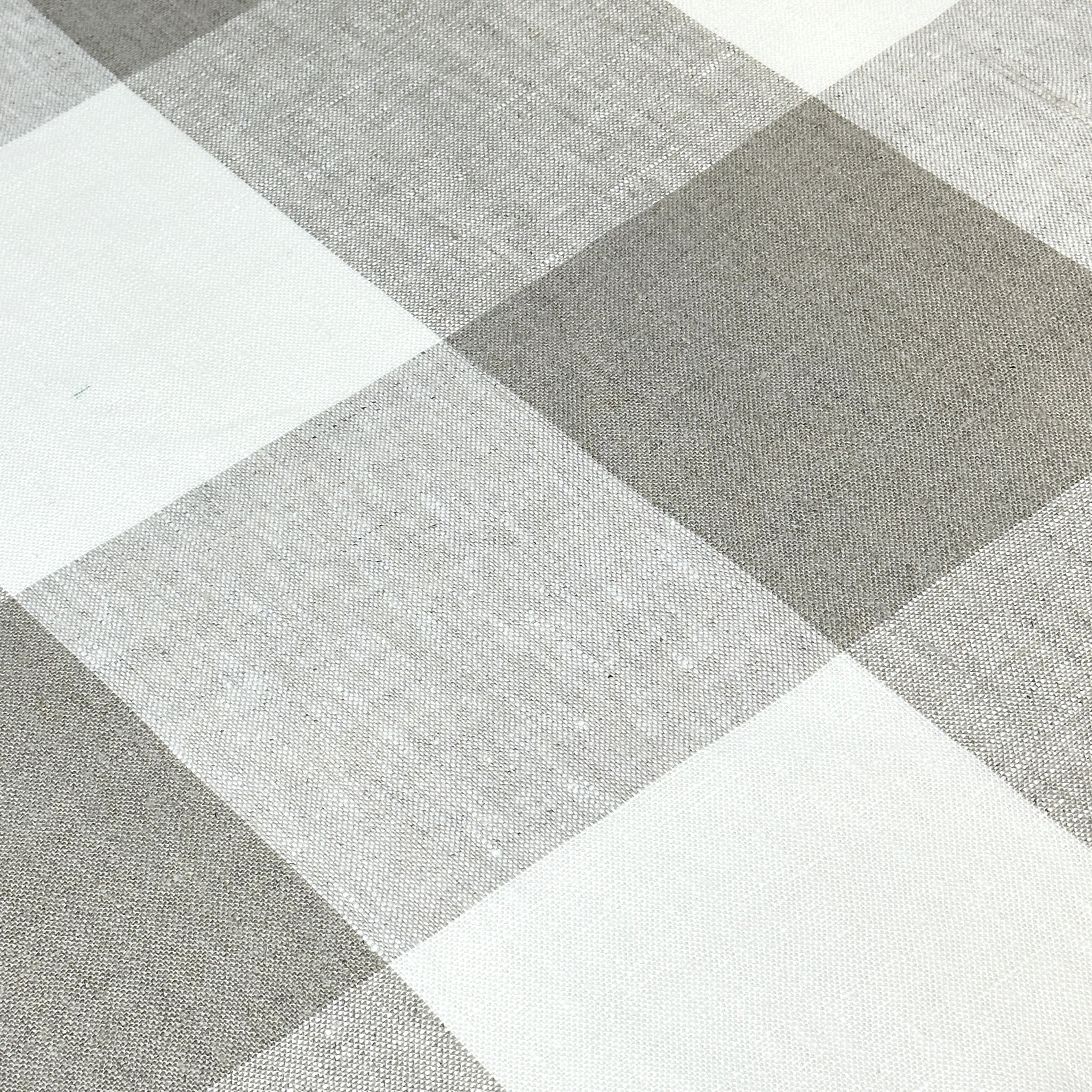 Checkered Square Multi Color 100% Linen Fabric by the Yard / 54" Width / CL1125