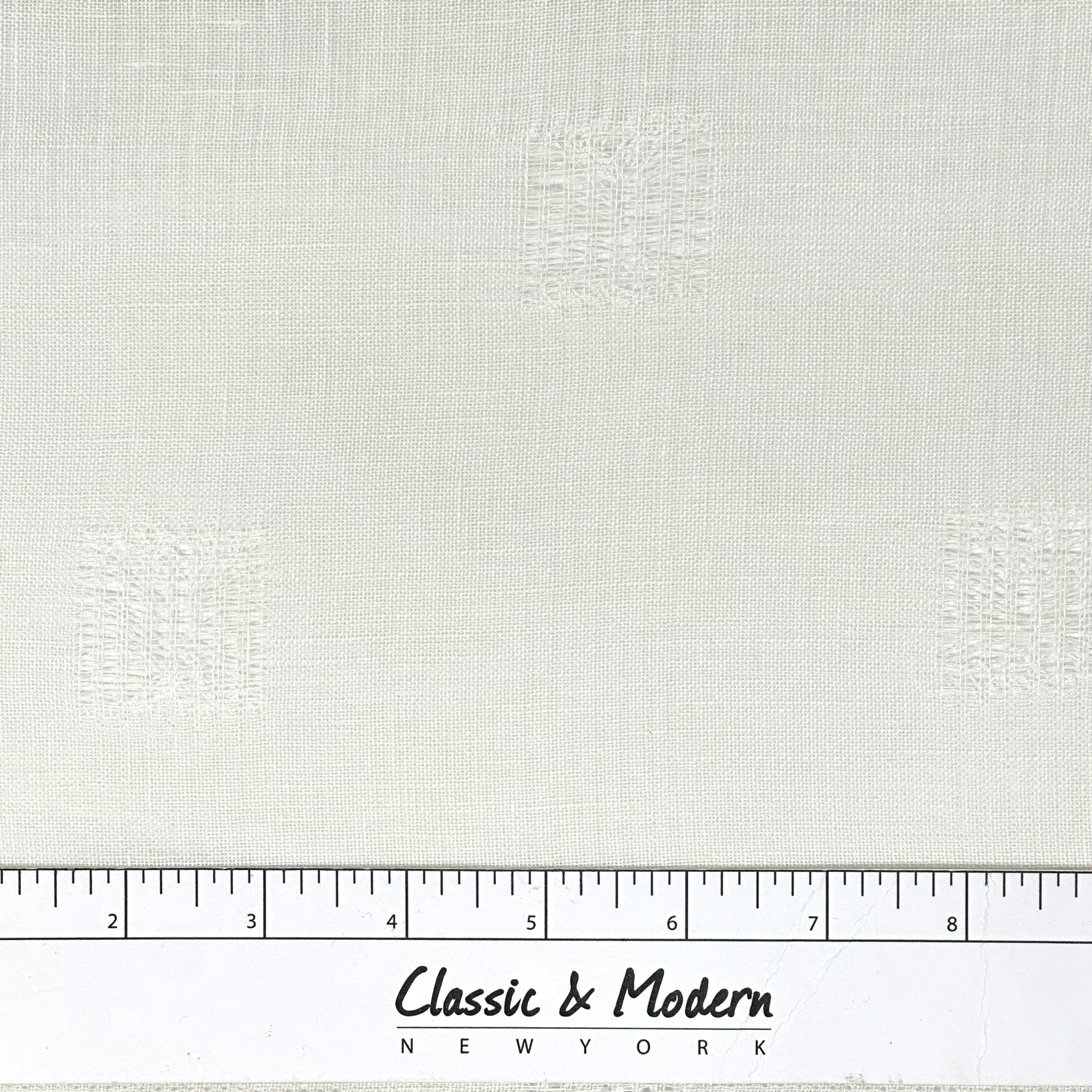 Square Tear-off Modern Geometric Blend Linen Sheer Fabric By The Yard / 54" Width / CL1137