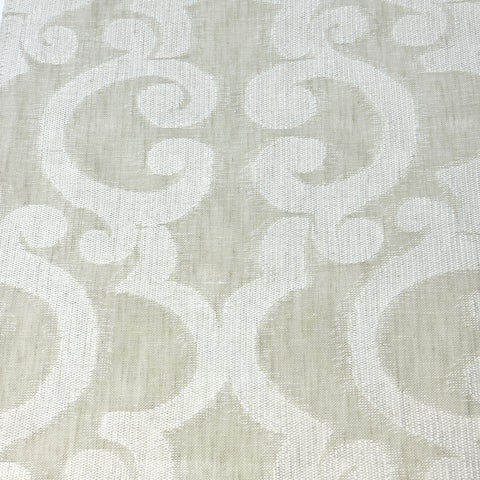Sheer Linen Fabric with Embroidered Dots & Stripes / 54" Width / CL1126