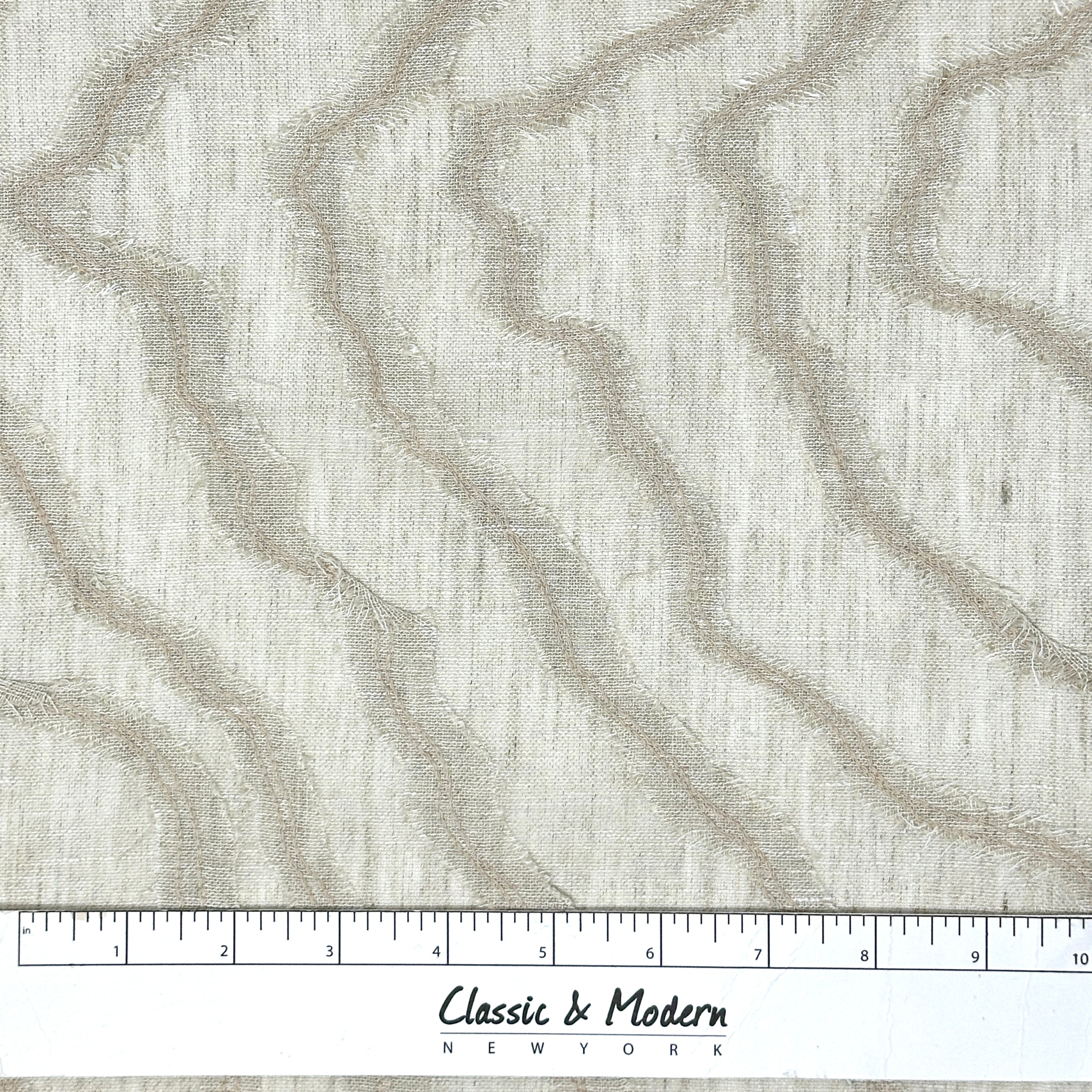Ruffled Embroidery Blend Linen Fabric / 54" Wide / CL1156