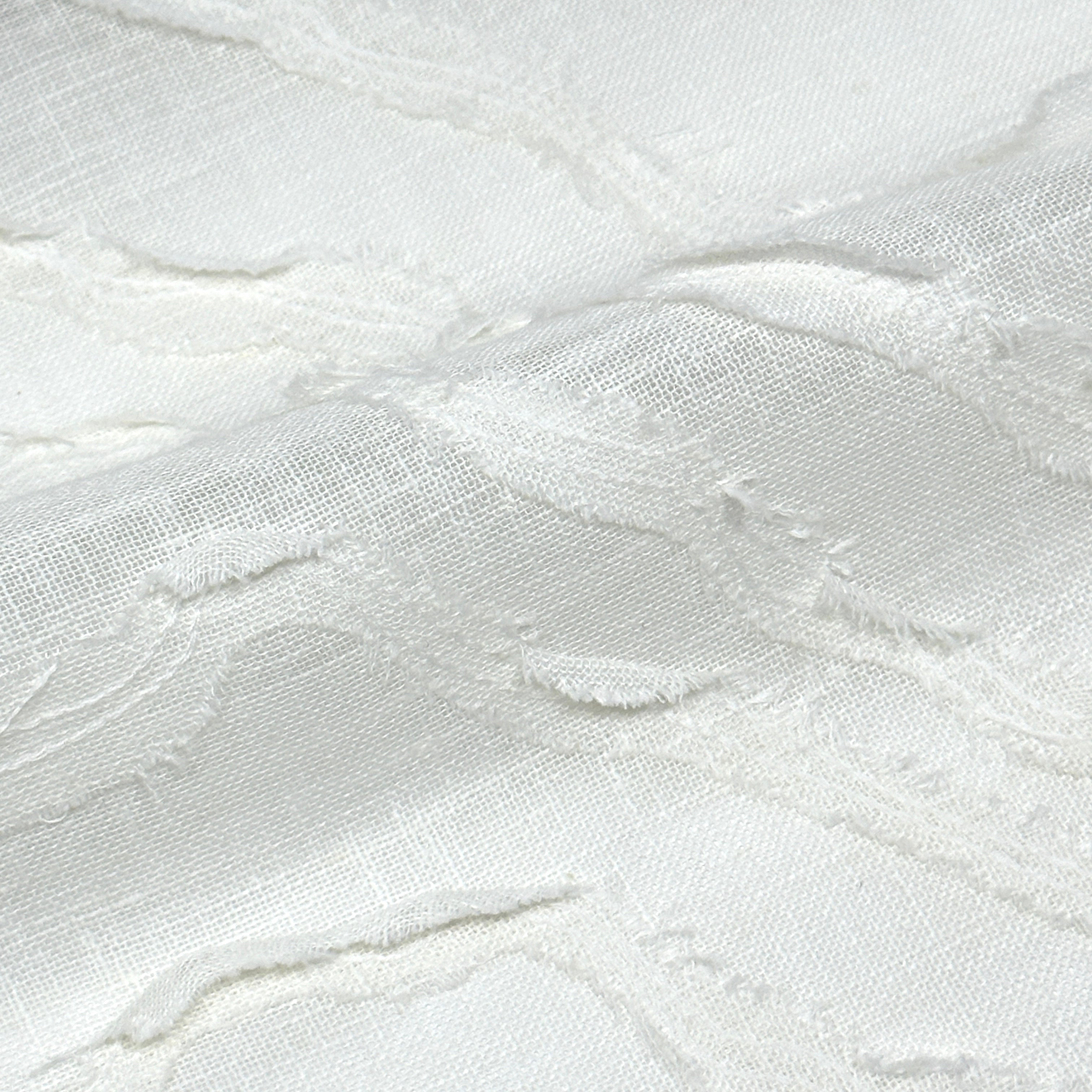 Ruffled Embroidery Blend Linen Fabric / 54" Wide / CL1156