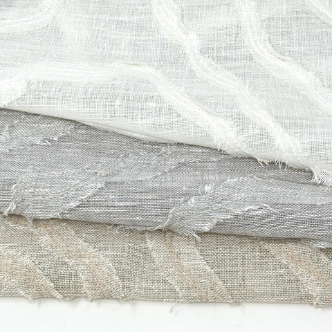 Ruffled Embroidery Blend Linen Fabric / 54" Wide / CL1156