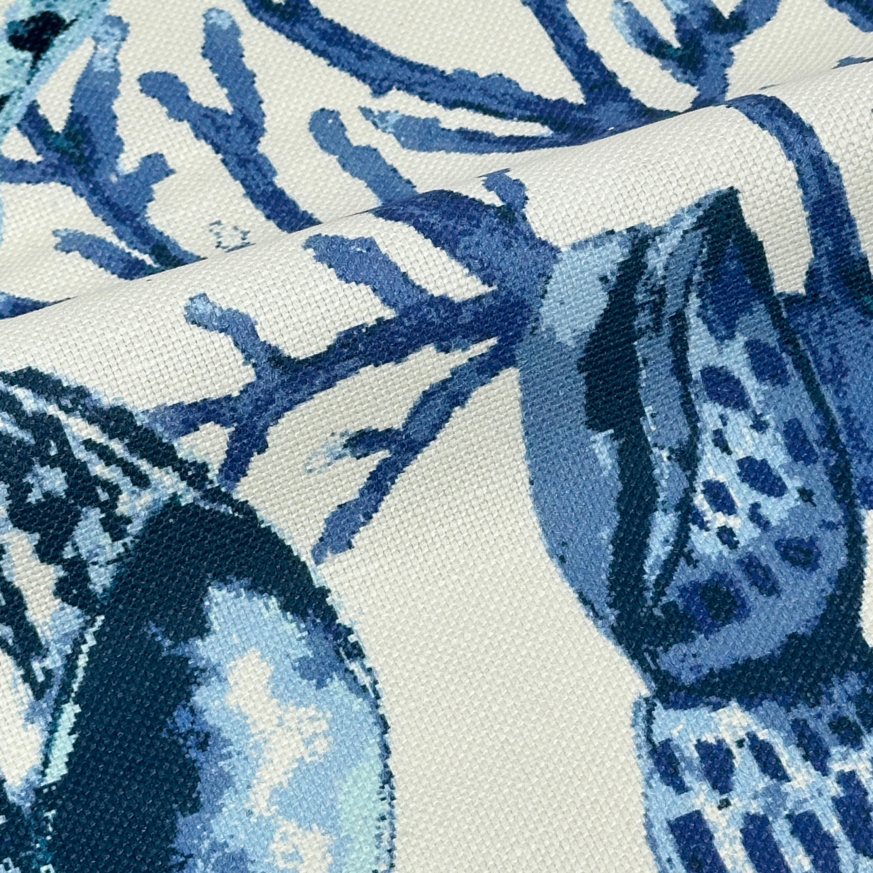 Sea Life Shell Tropical Linen Fabric by the Yard / 54" Width / CL1159