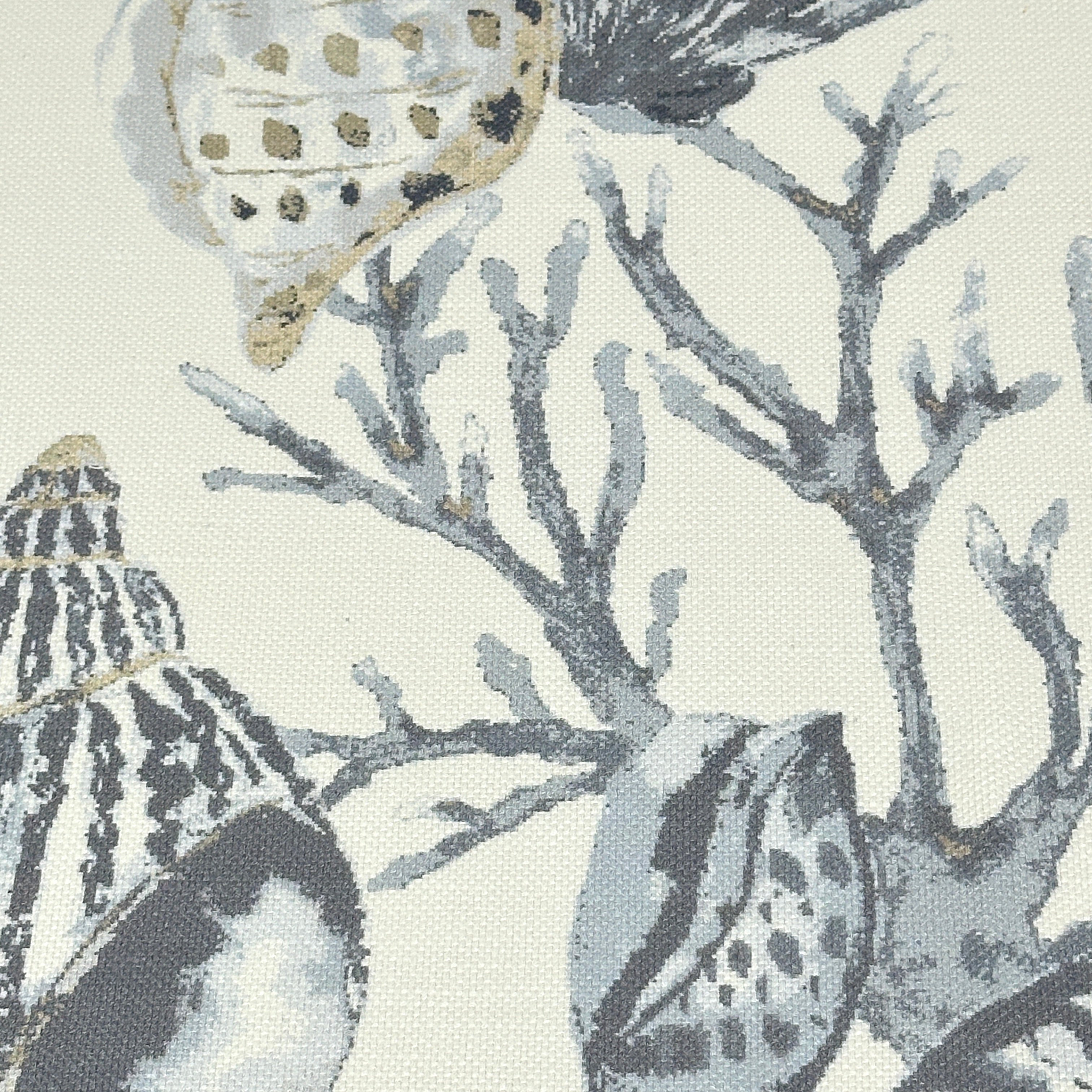 Sea Life Shell Tropical Linen Fabric by the Yard / 54" Width / CL1159