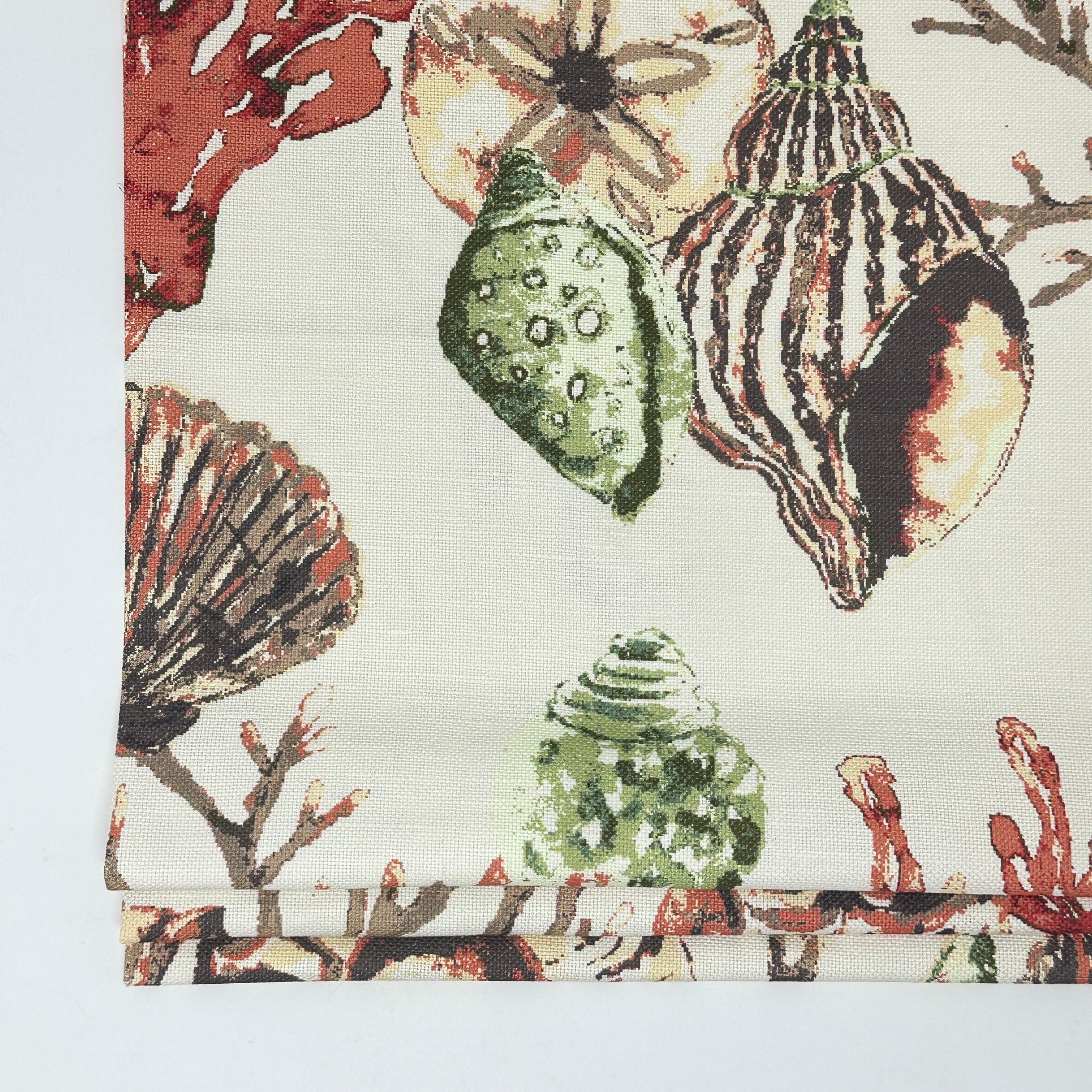 Sea Life Shell Tropical Linen Fabric by the Yard / 54" Width / CL1159