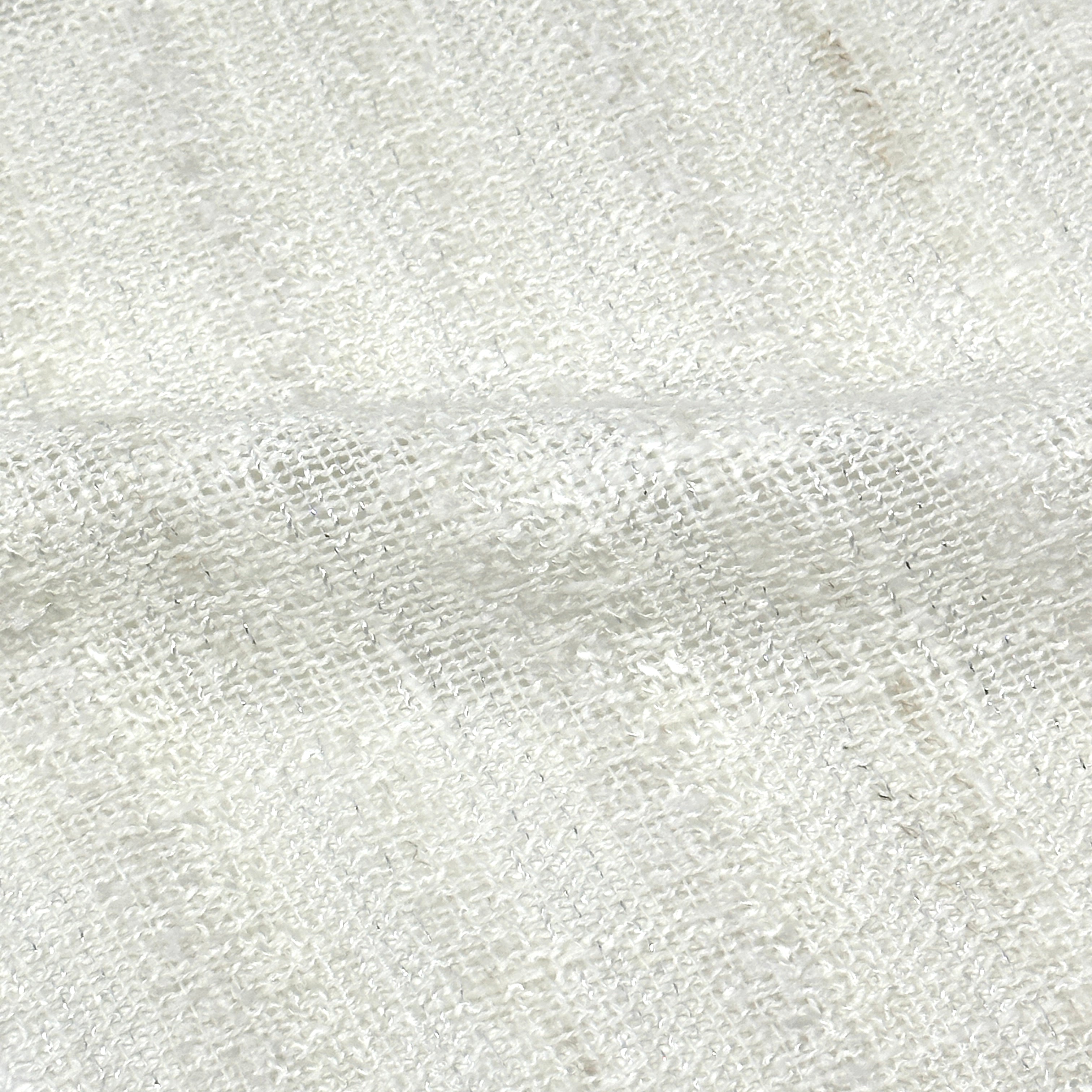 Striped Textured Embroidery Blend Linen Fabric by the Yard / 118" Width / CL1143