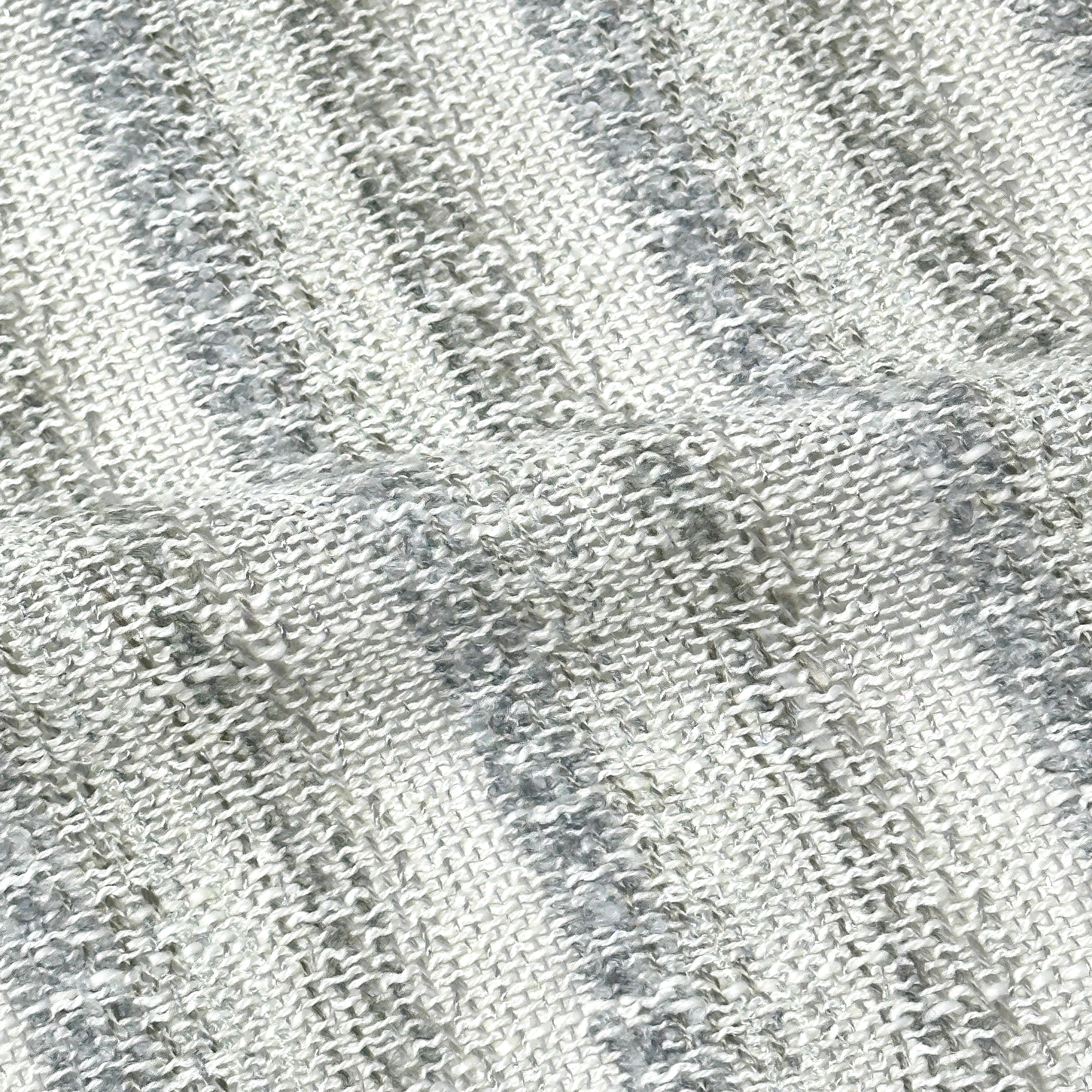 Striped Textured Embroidery Blend Linen Fabric by the Yard / 118" Width / CL1143