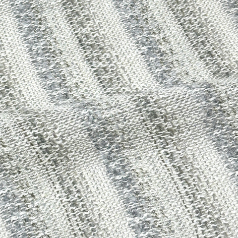 Striped Textured Embroidery Blend Linen Fabric by the Yard / 118" Width / CL1143