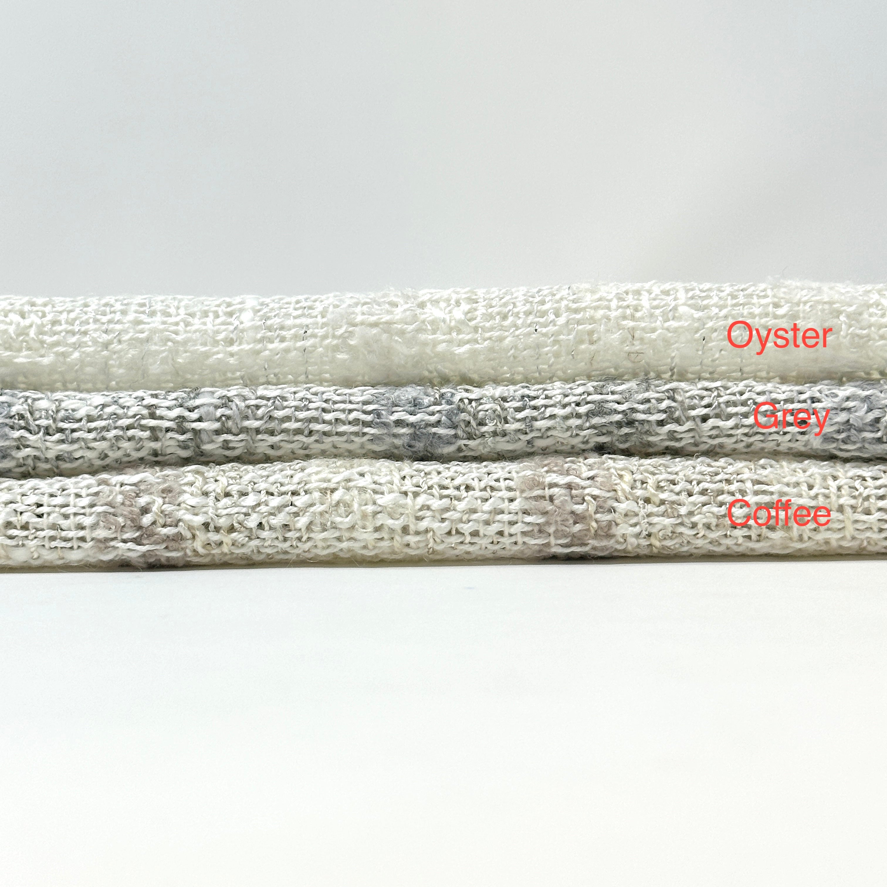 Striped Textured Embroidery Blend Linen Fabric by the Yard / 118" Width / CL1143