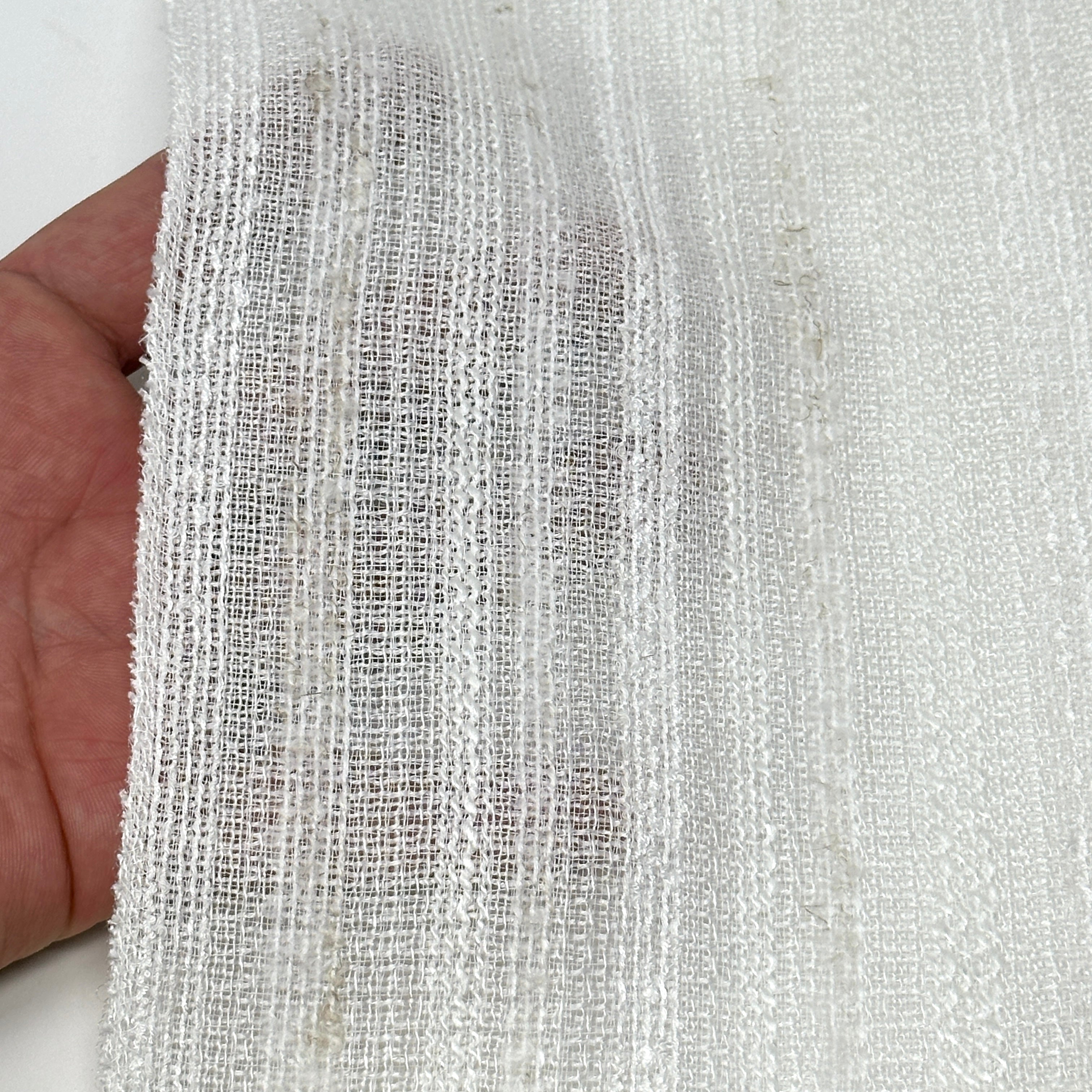 Textured Embroidery Blend Linen Fabric by the Yard / 118" Width / CL1098