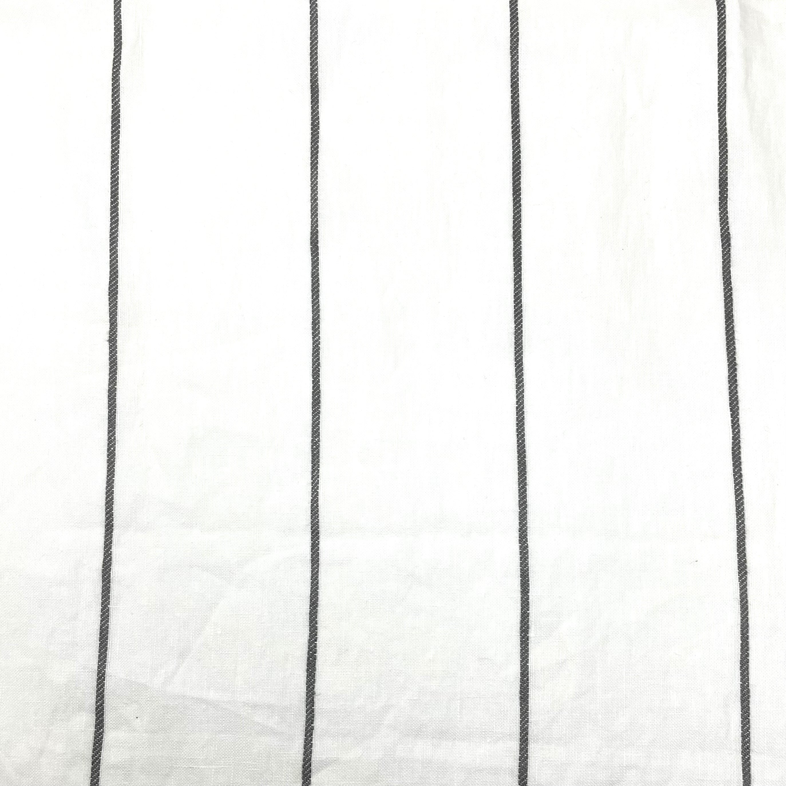 3 1/2" Wide Stripe Natural Linen Fabric / 55" Width / CL1003
