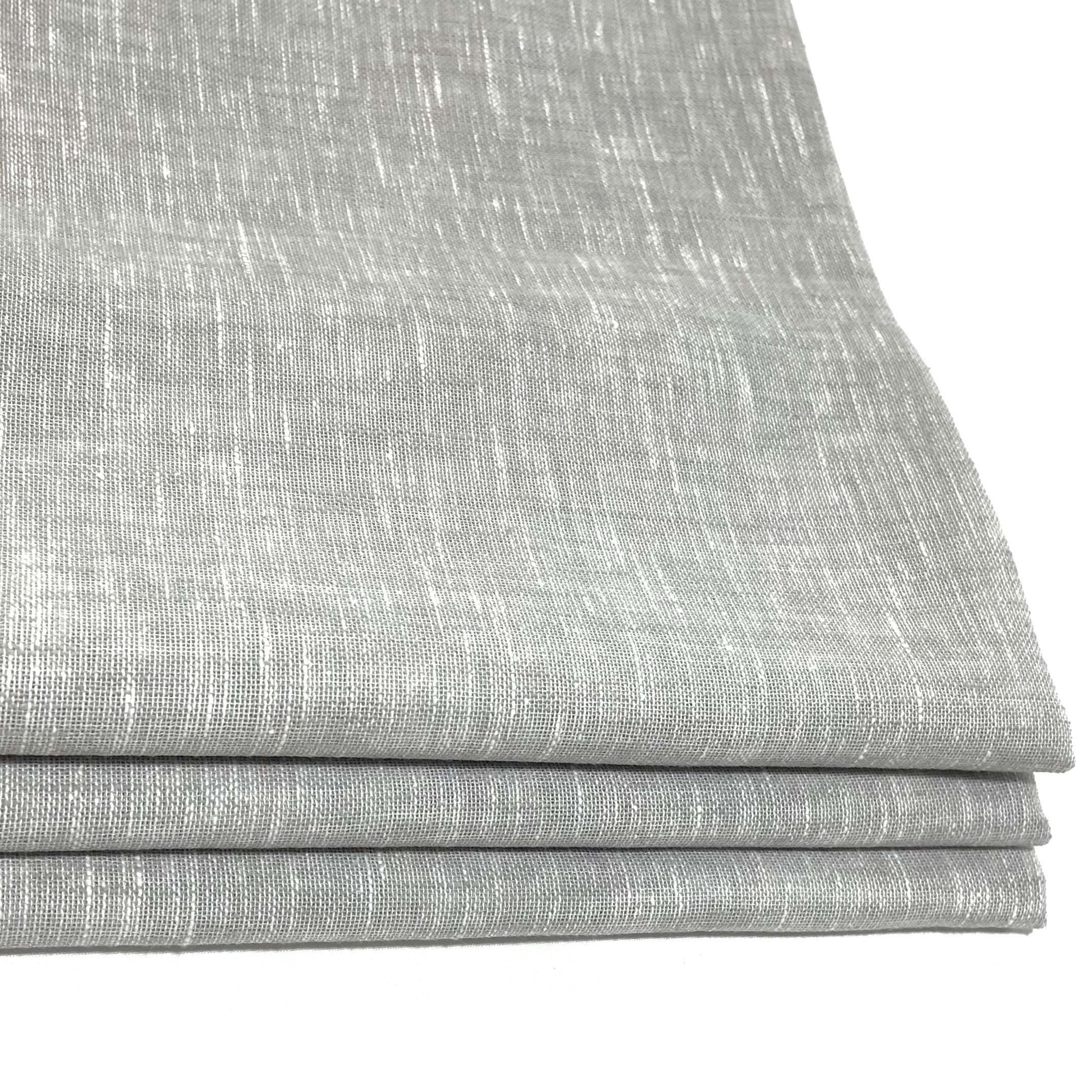 Contemporary White Linen Blend Sheer Flat Roman shade / CL1034