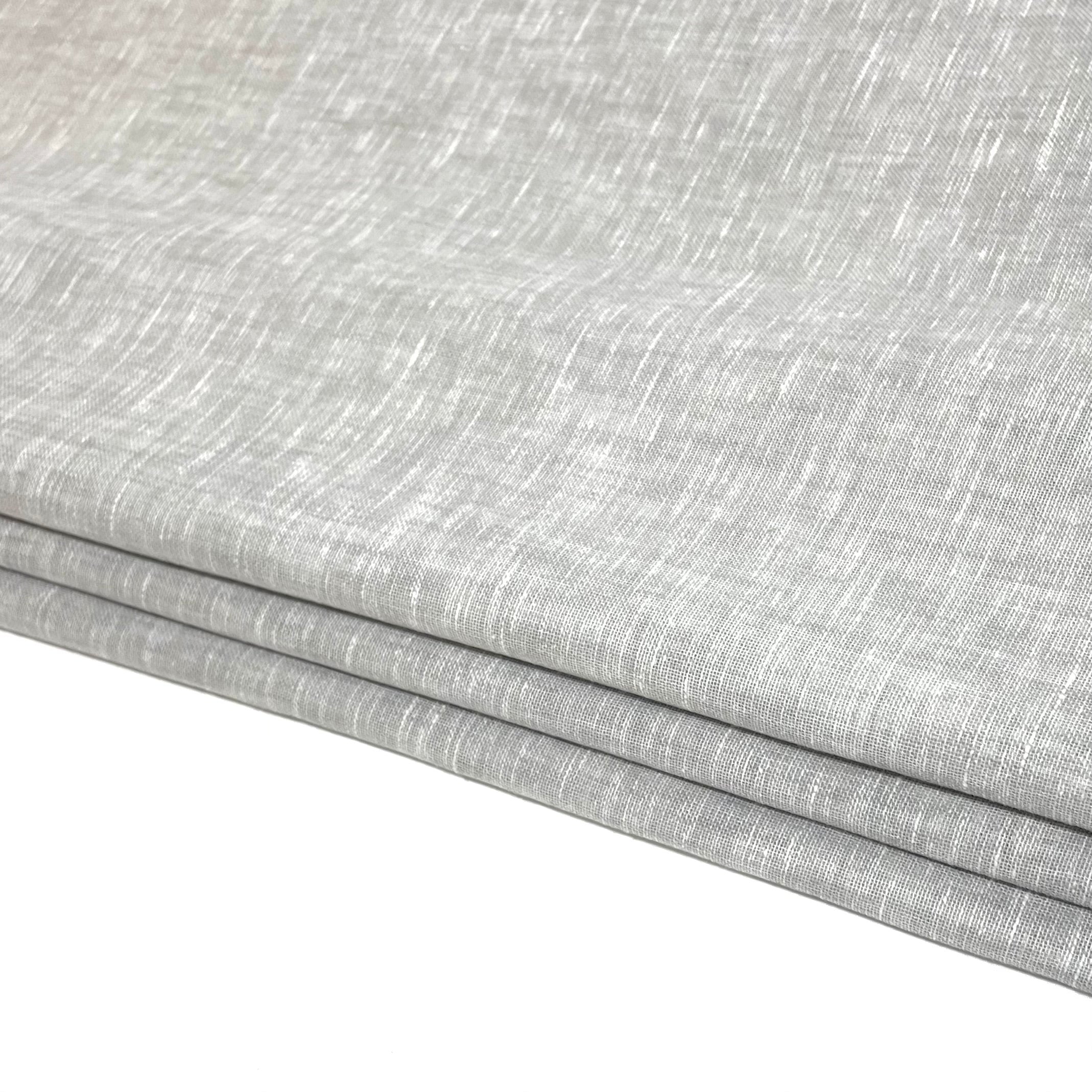 Contemporary White Linen Blend Sheer Flat Roman shade / CL1034