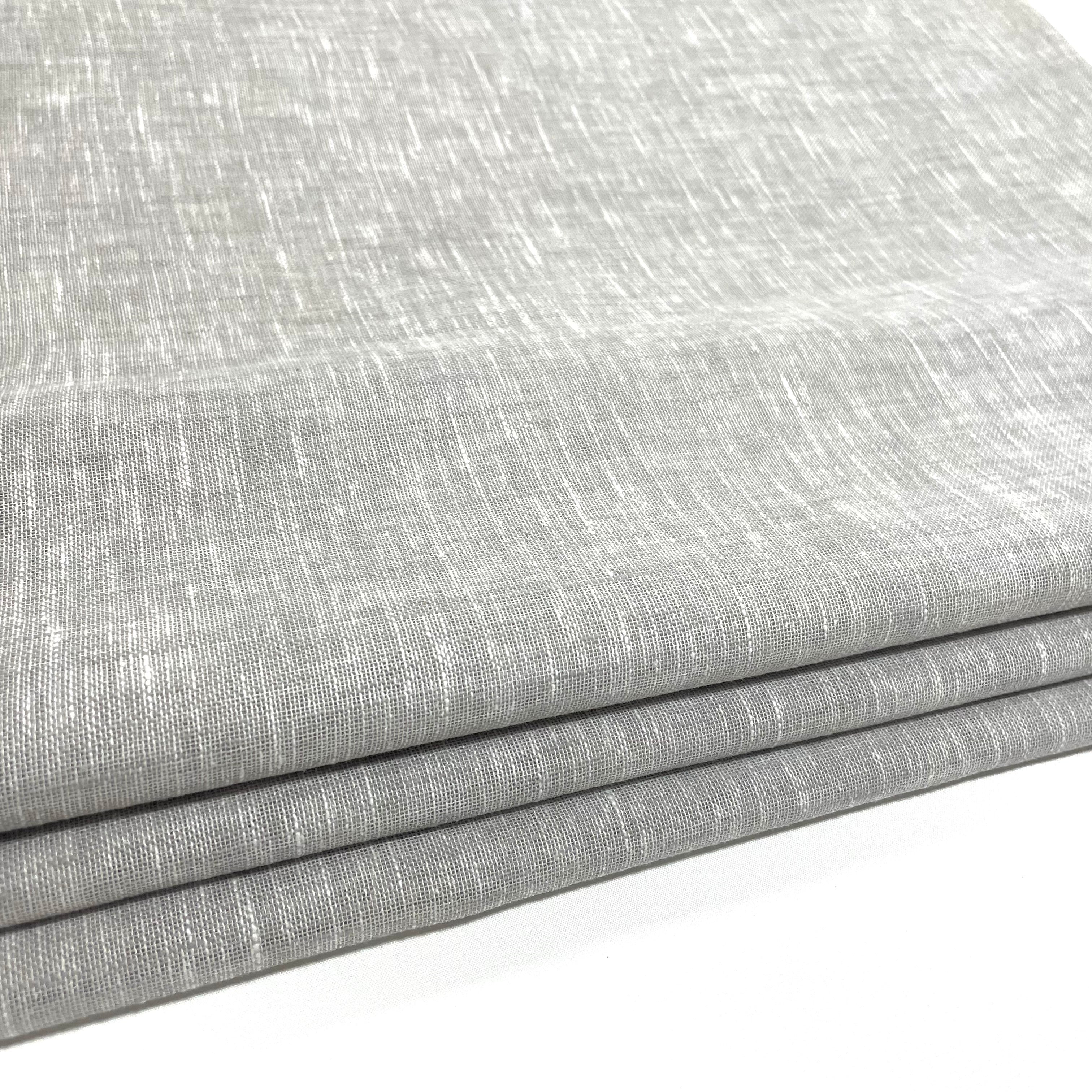 Contemporary White Linen Blend Sheer Flat Roman shade / CL1034