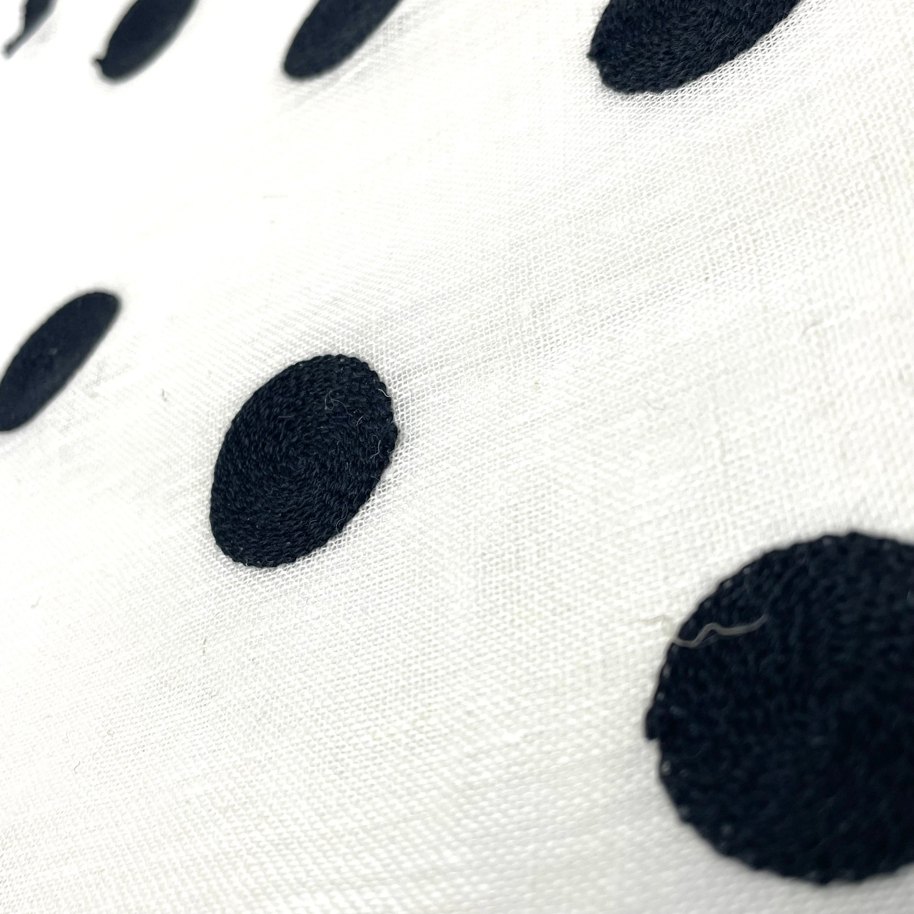 Circle Round Polka Dots Geometric Linen Fabric Flat Roman Shade / CL1072