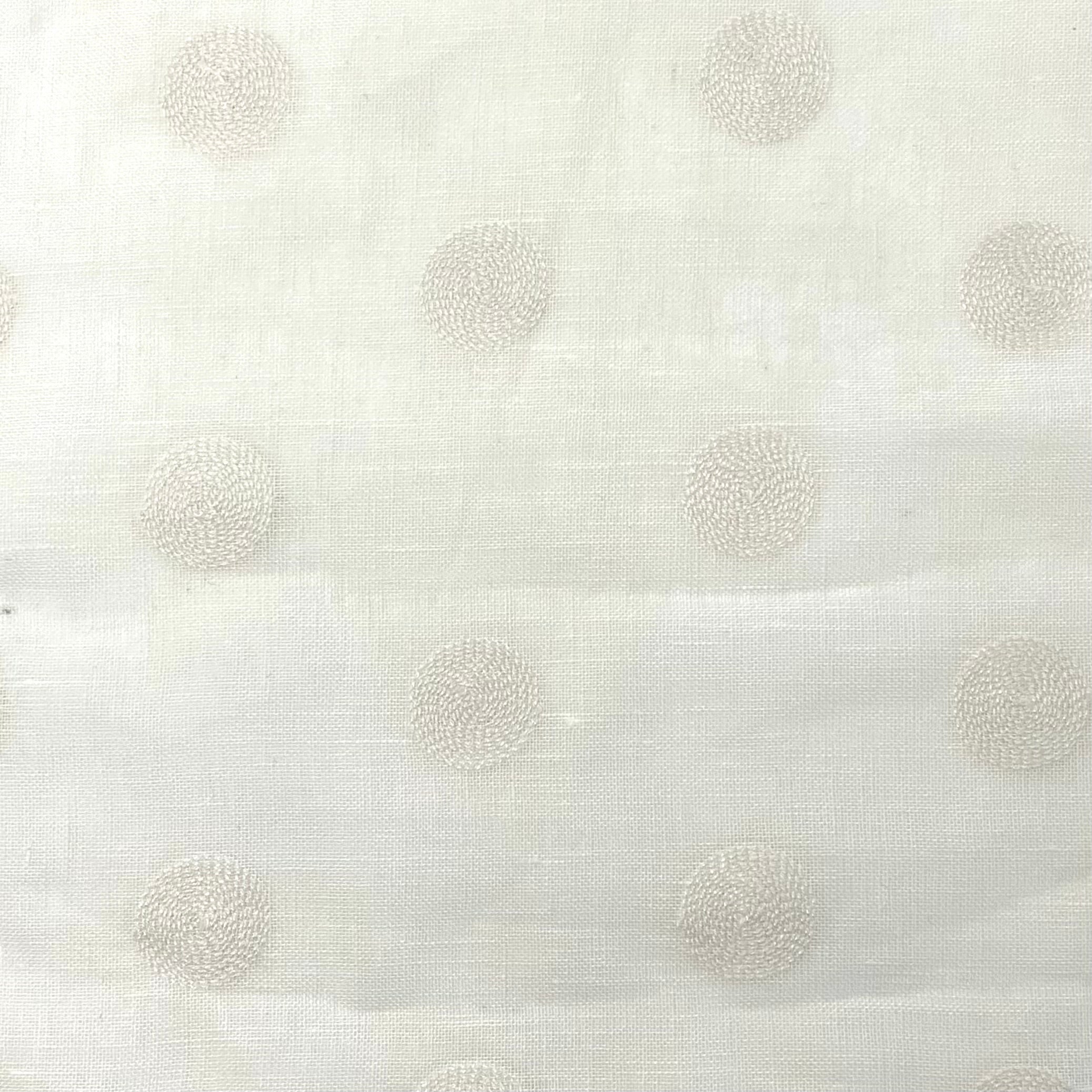 Circle Round Polka Dots Geometric Linen Fabric Flat Roman Shade / CL1072