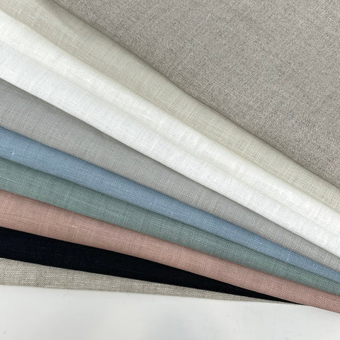 Double Width 100% Natural Linen Fabric By The Yard, Curtain, Drapery, Table Top, 118" Width/CL1073