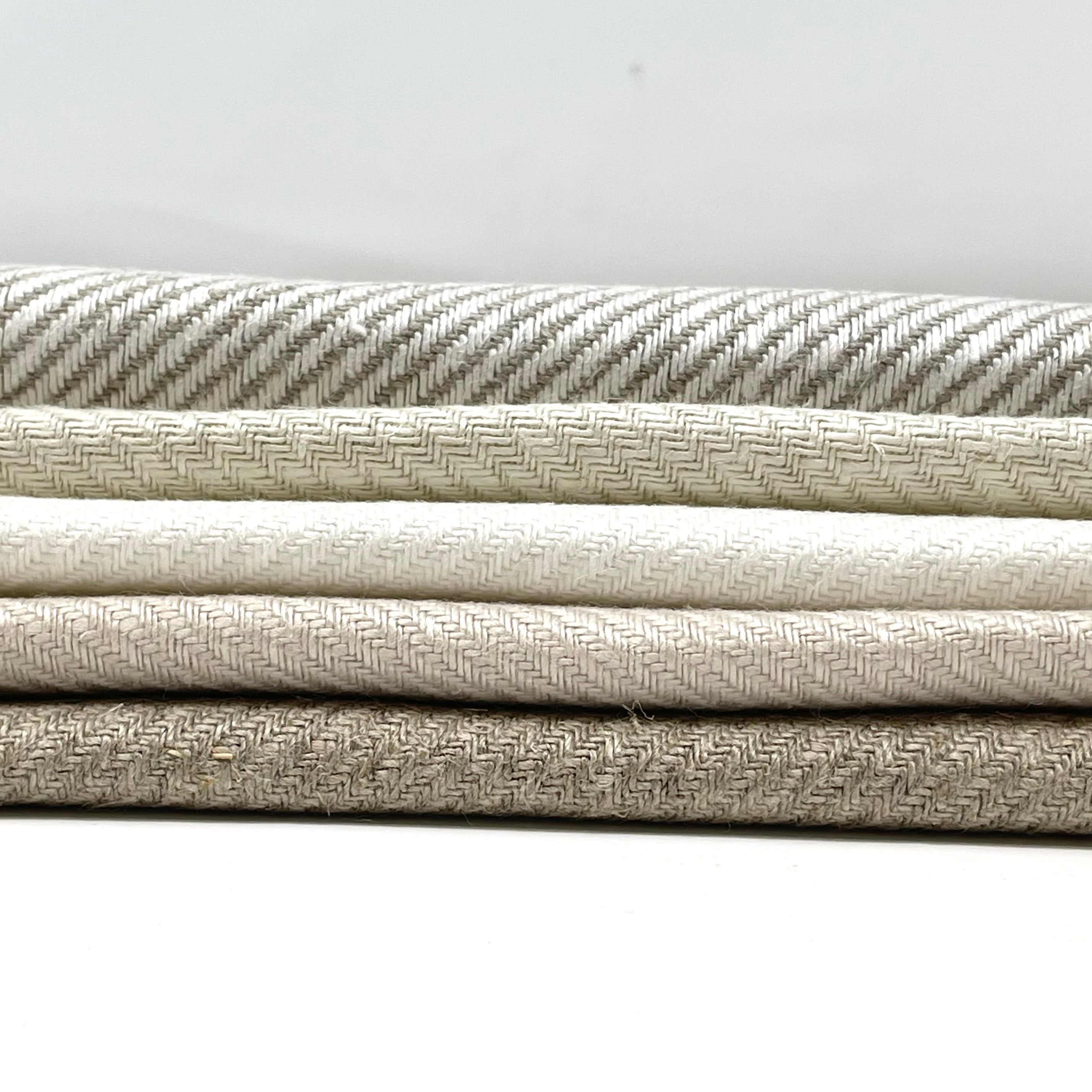 Diagonal 100% Natural Linen Fabric By The Yard/CL1074