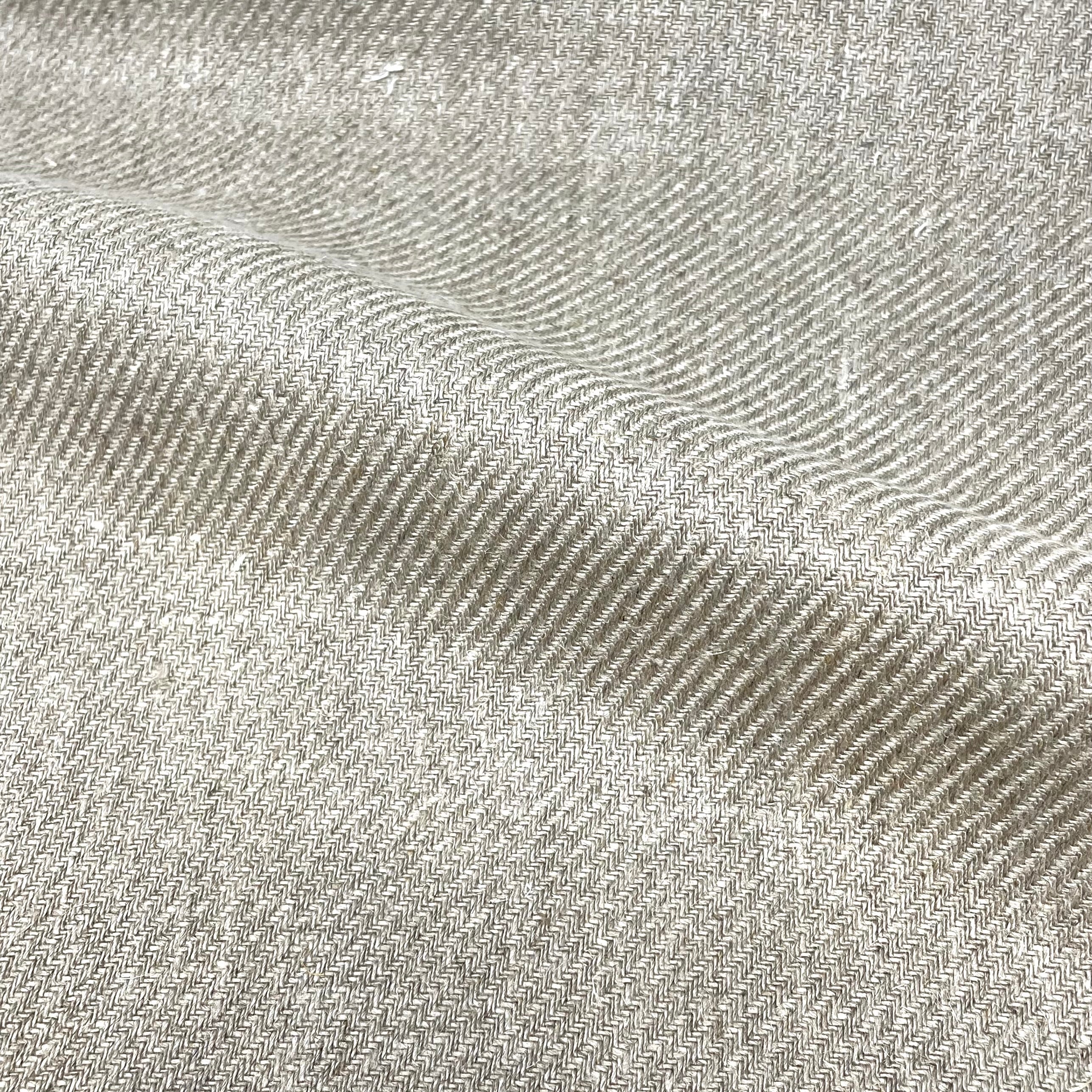 Diagonal 100% Natural Linen Fabric By The Yard/CL1074
