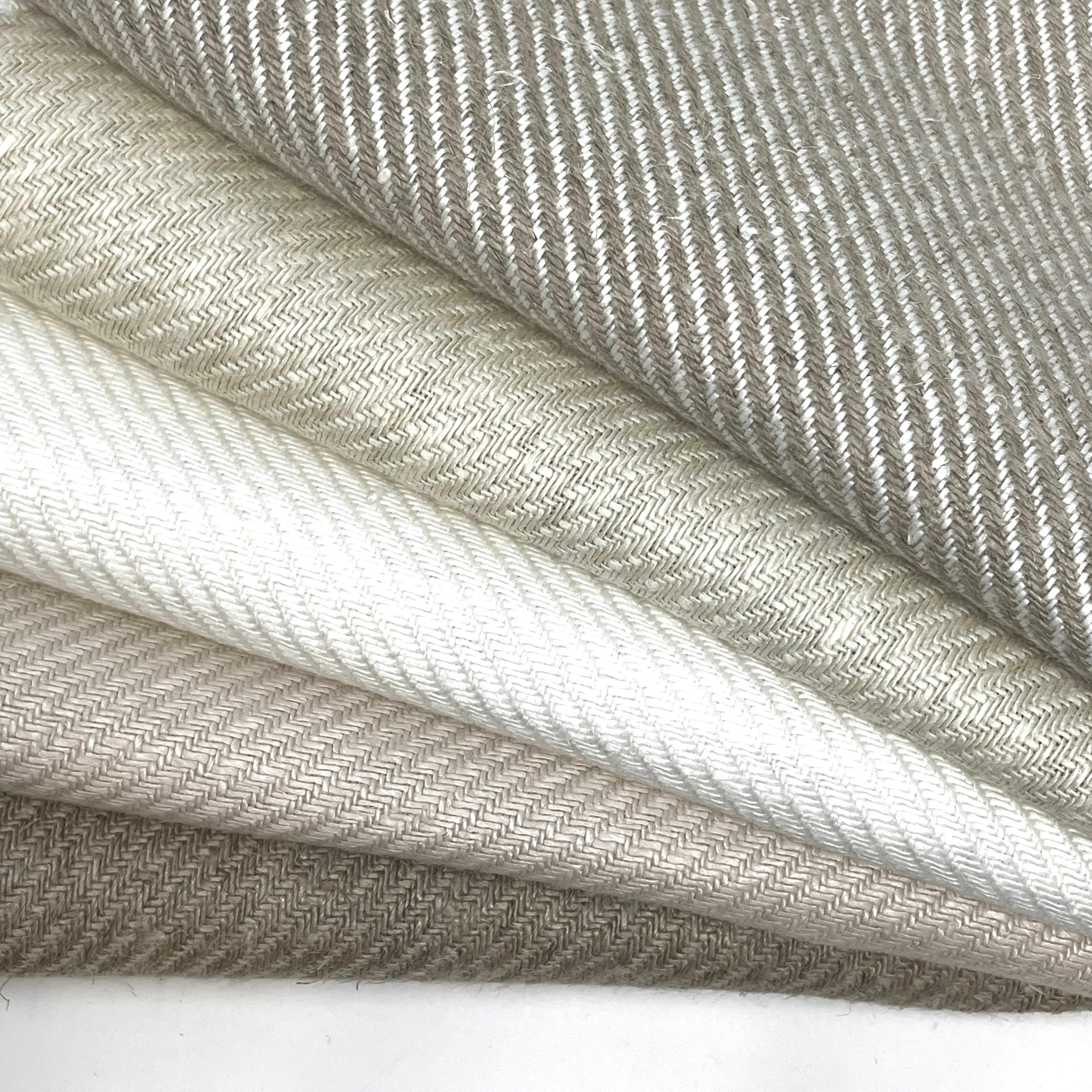 Diagonal 100% Natural Linen Fabric By The Yard/CL1074