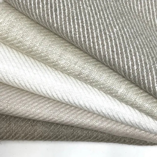 Diagonal Stripe 100% Natural Linen Fabric By The Yard | 54"Width | CL1074