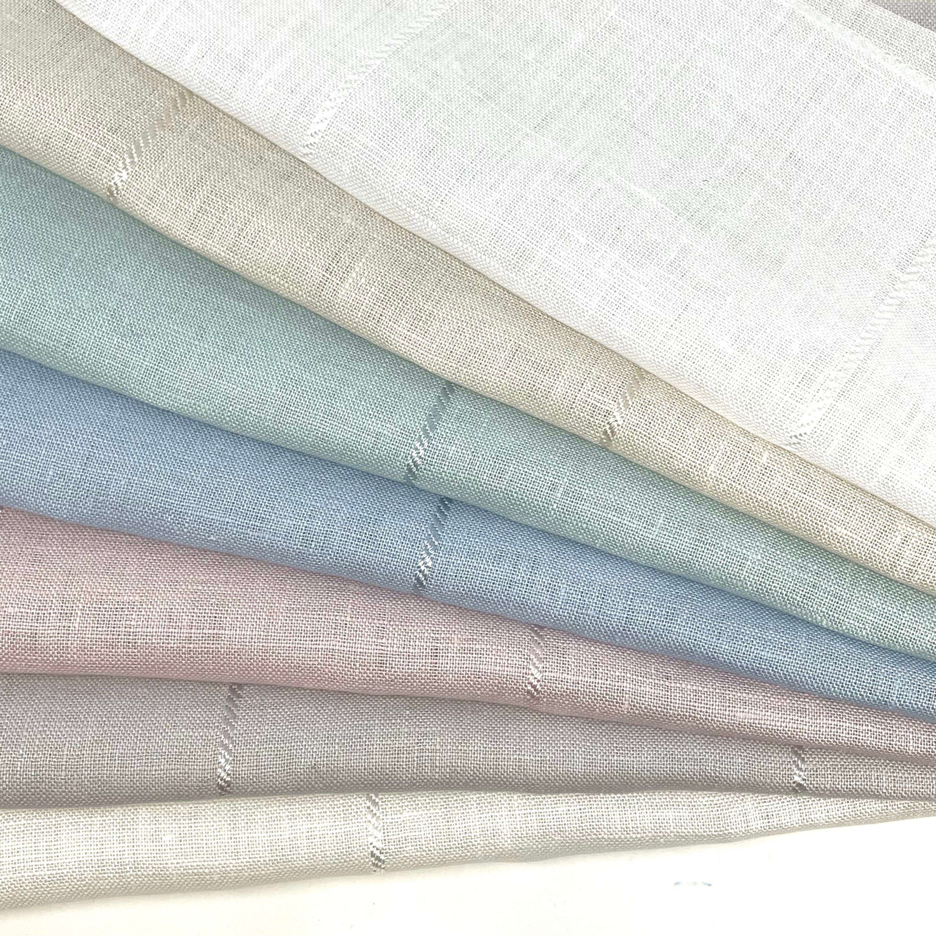 Diagonal 5" Stripe Linen Fabric by the Yard / 57" Wide / CL1076
