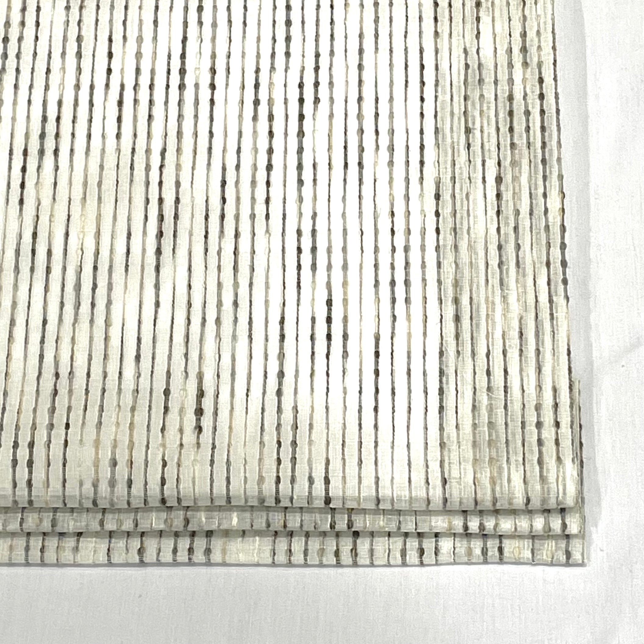 Dot Embroidery Gray Sheer Linen Flat Casual Roman Shade / CL1032