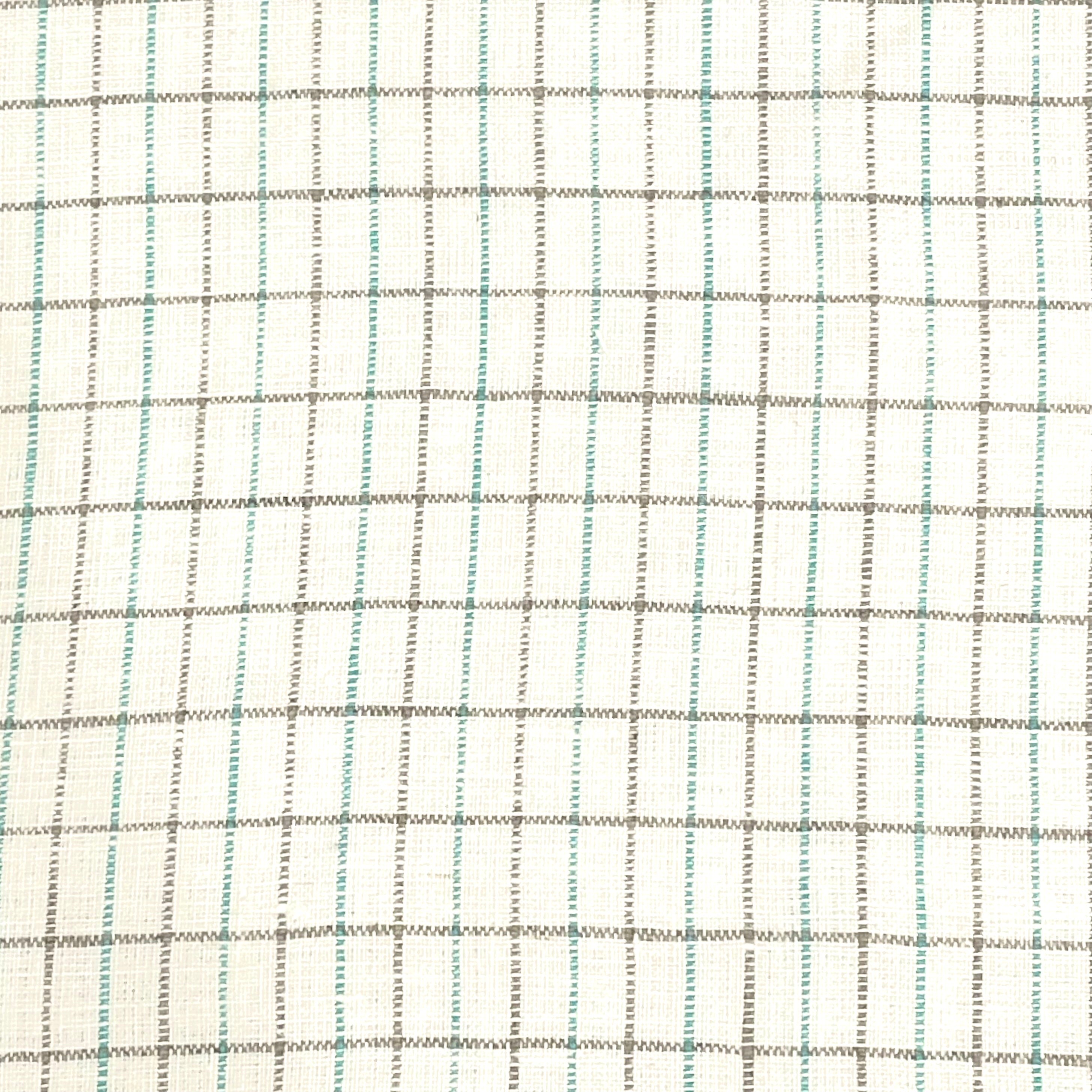 Checker Beige & Green 100% Natural Linen Fabric By The Yard/CL1081