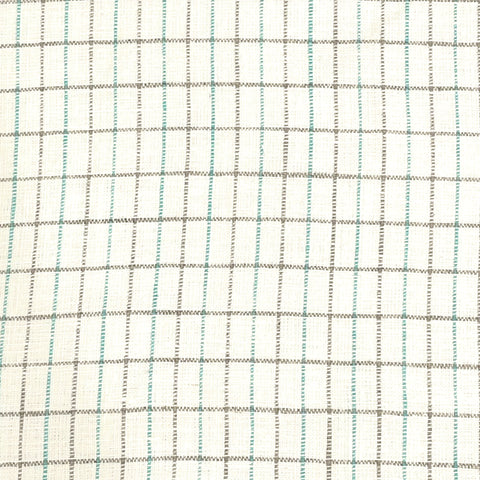 Checker Beige & Green 100% Natural Linen Fabric By The Yard/CL1081